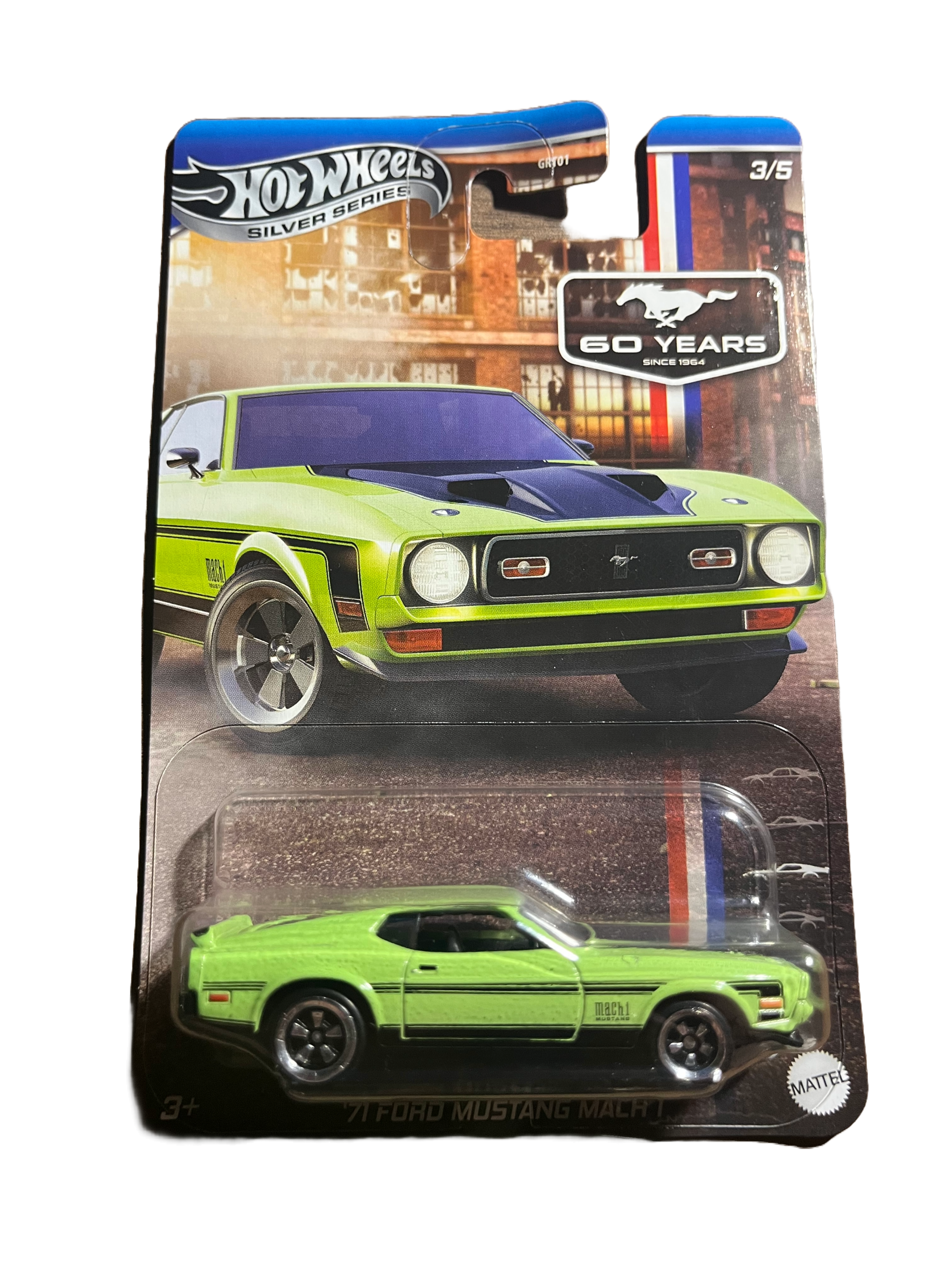 Hot Wheels JBY52 - 71 Ford Mustang Mach 1 - 60 Years Mustang 3/5 - long Card