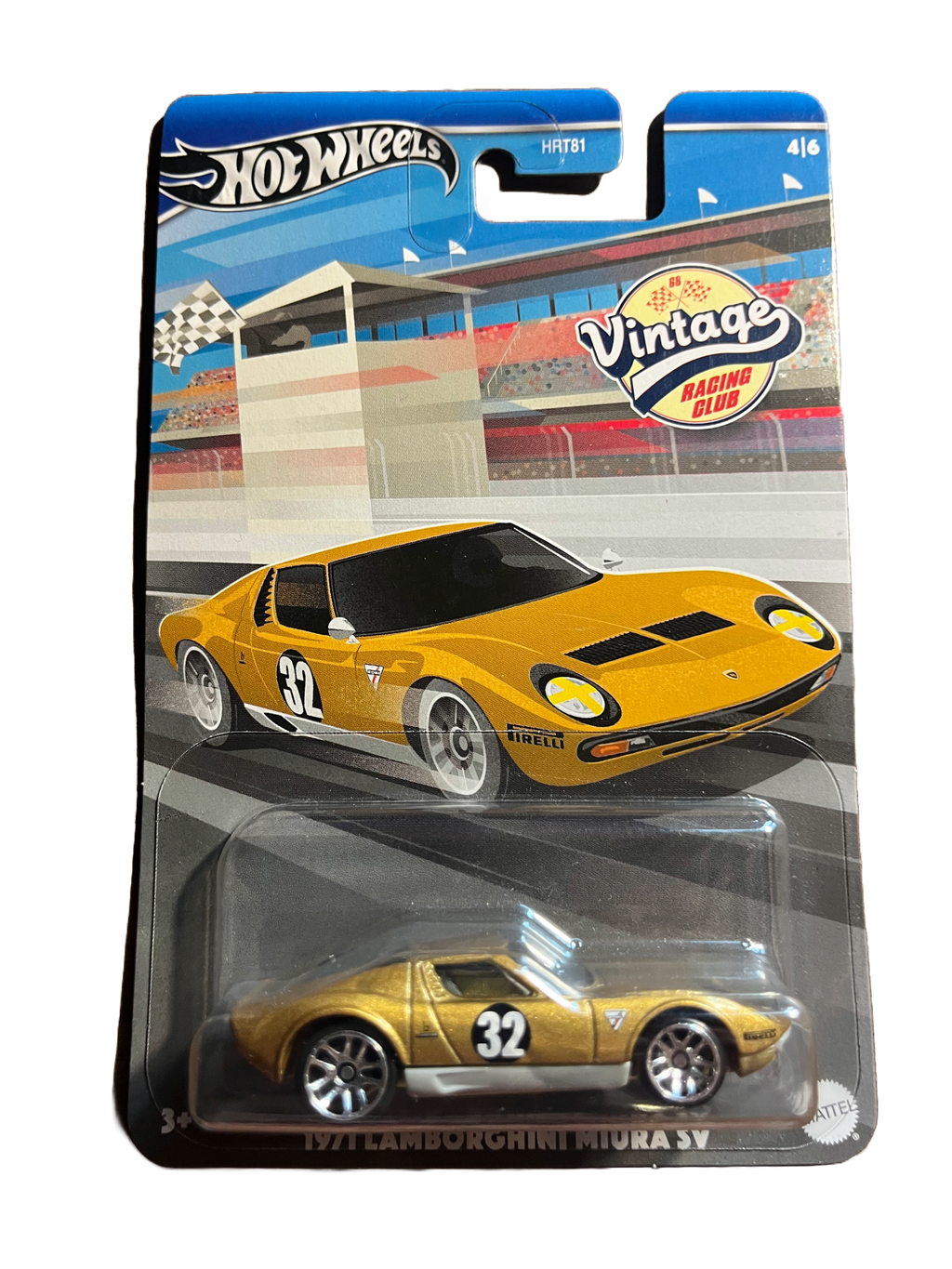 Hot Wheels HRV03 - 1971 Lamborghini Miura SV - Vintage Racing Club 4/6 - long Card