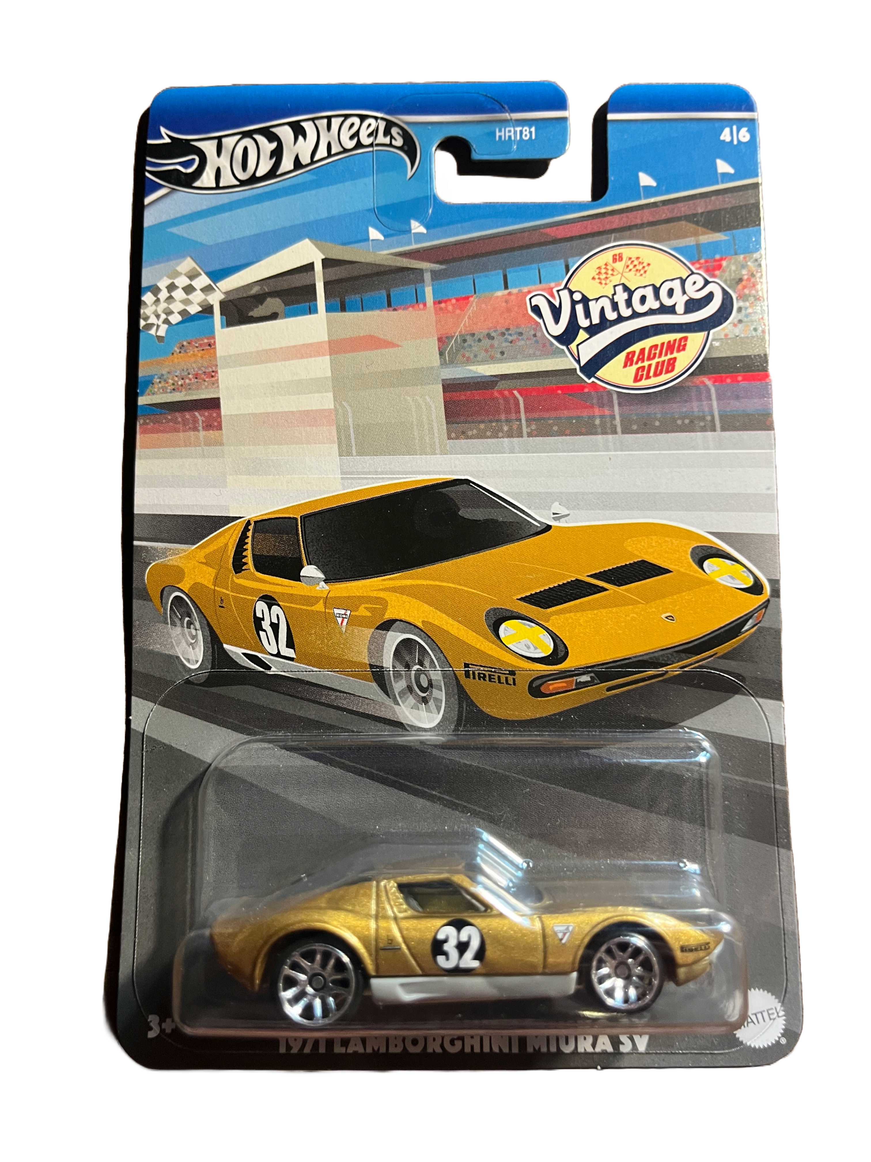 Hot Wheels HRV03 - 1971 Lamborghini Miura SV - Vintage Racing Club 4/6 - long Card