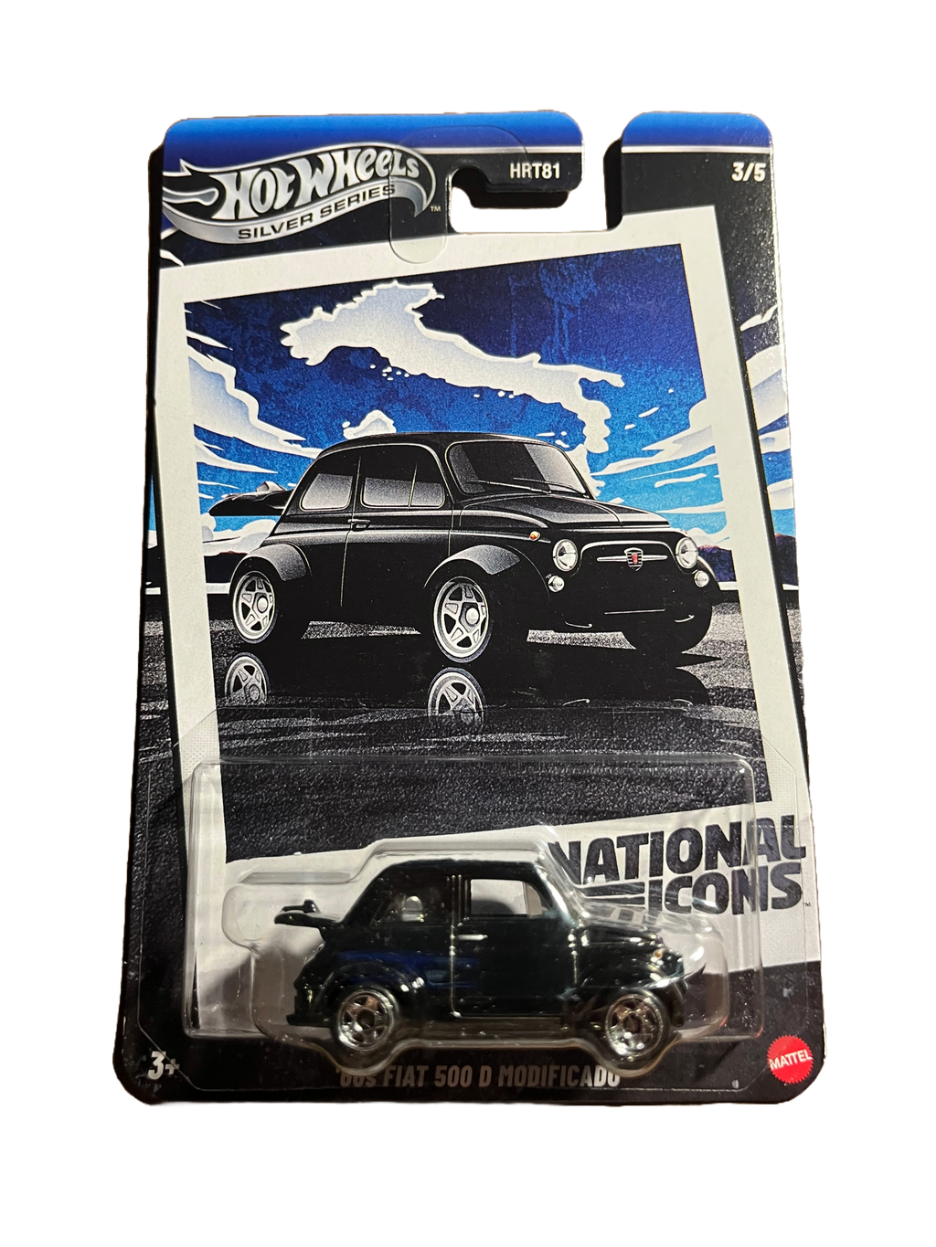 Hot Wheels JBY88 - 60s FIAT 500 D - National Icons 3/5 - Silver Series - long Card