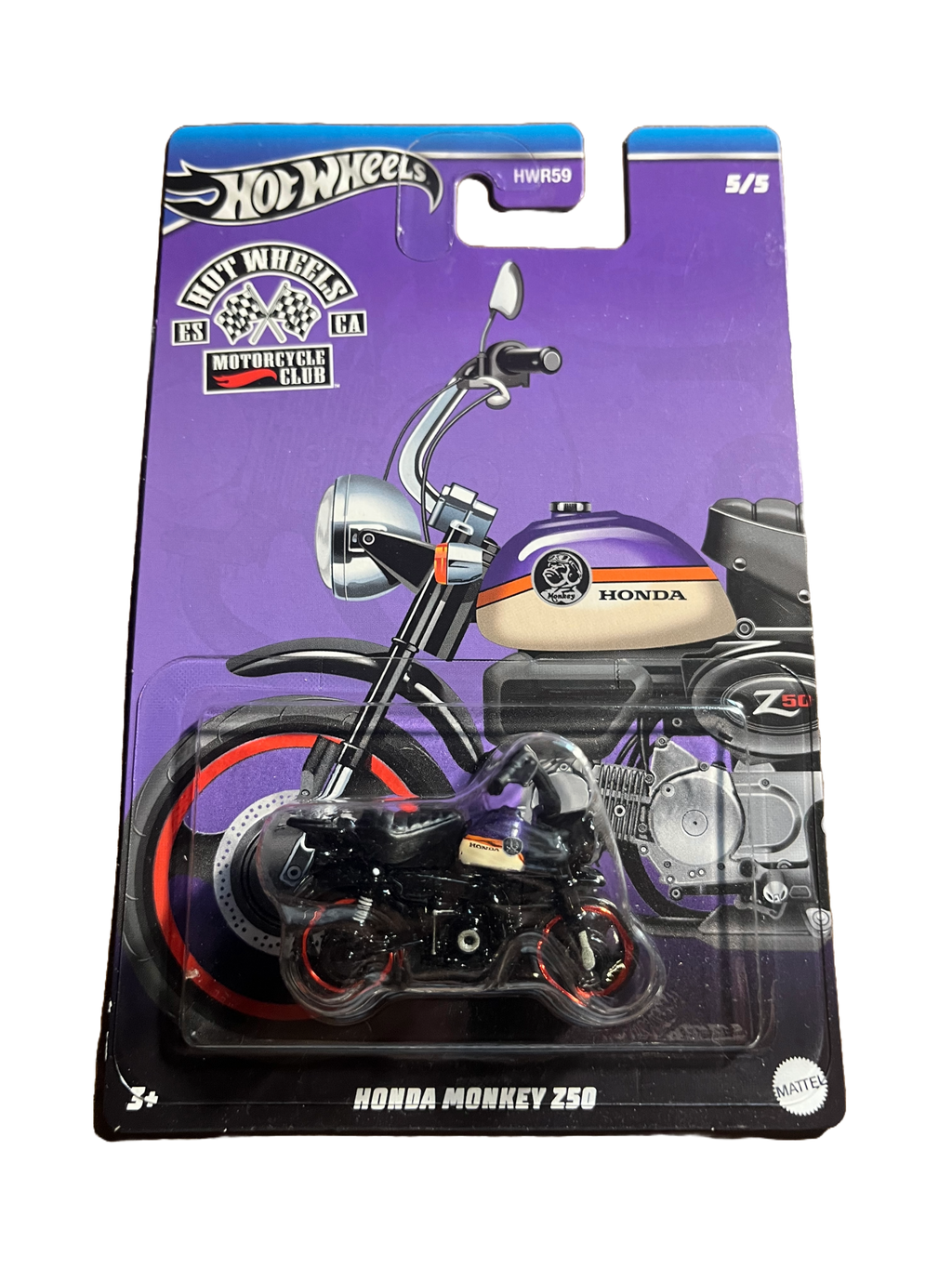 Hot Wheels HRR94 - Honda Monkey Z50 - Motorcycle Club - 5/5 - long Card