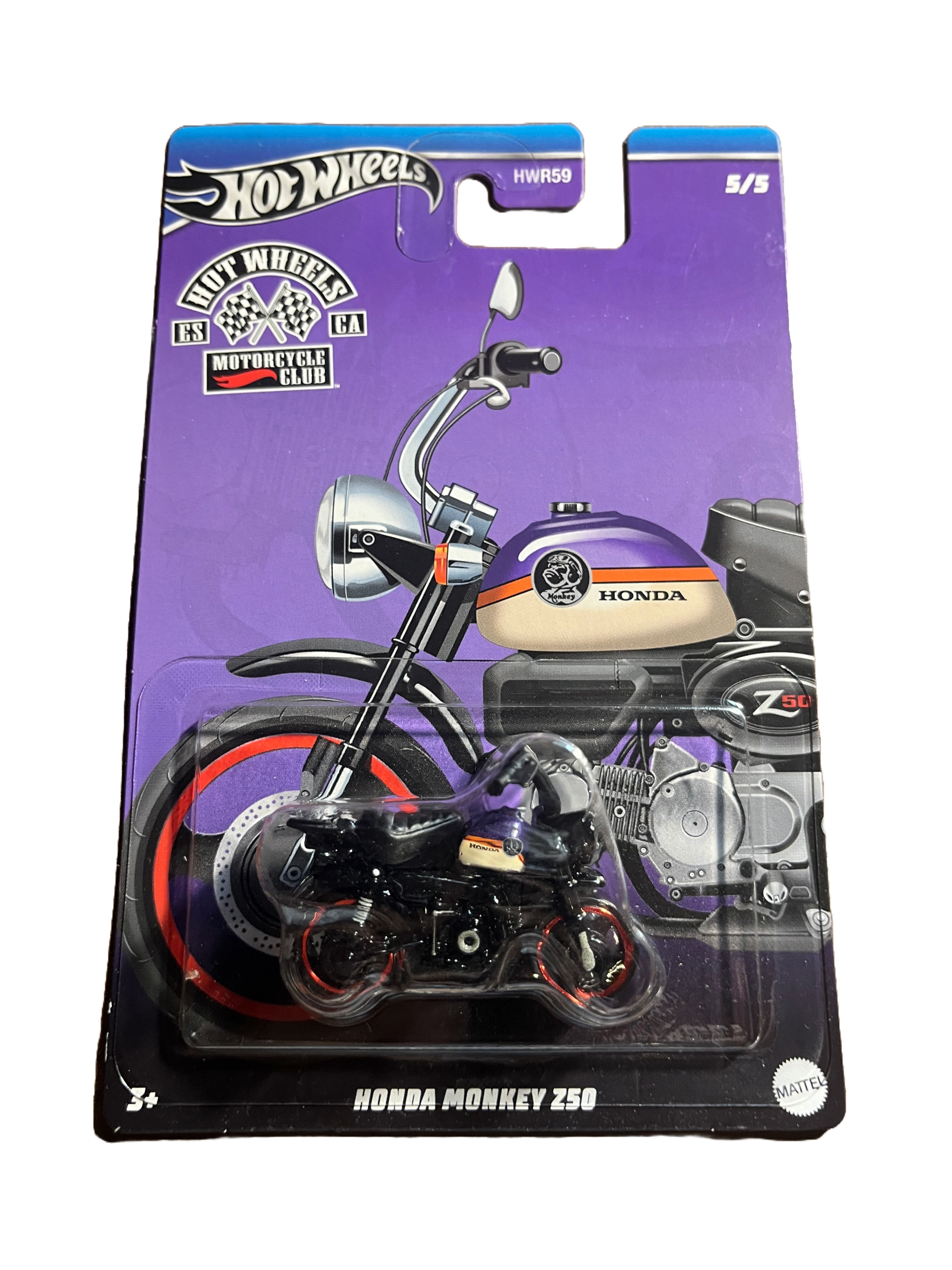 Hot Wheels HRR94 - Honda Monkey Z50 - Motorcycle Club - 5/5 - long Card