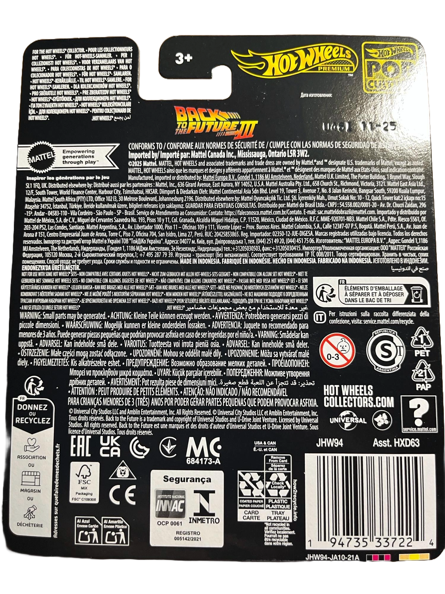 Hot Wheels JHW94 - Back to the Future Time Machine-1955 - Premium