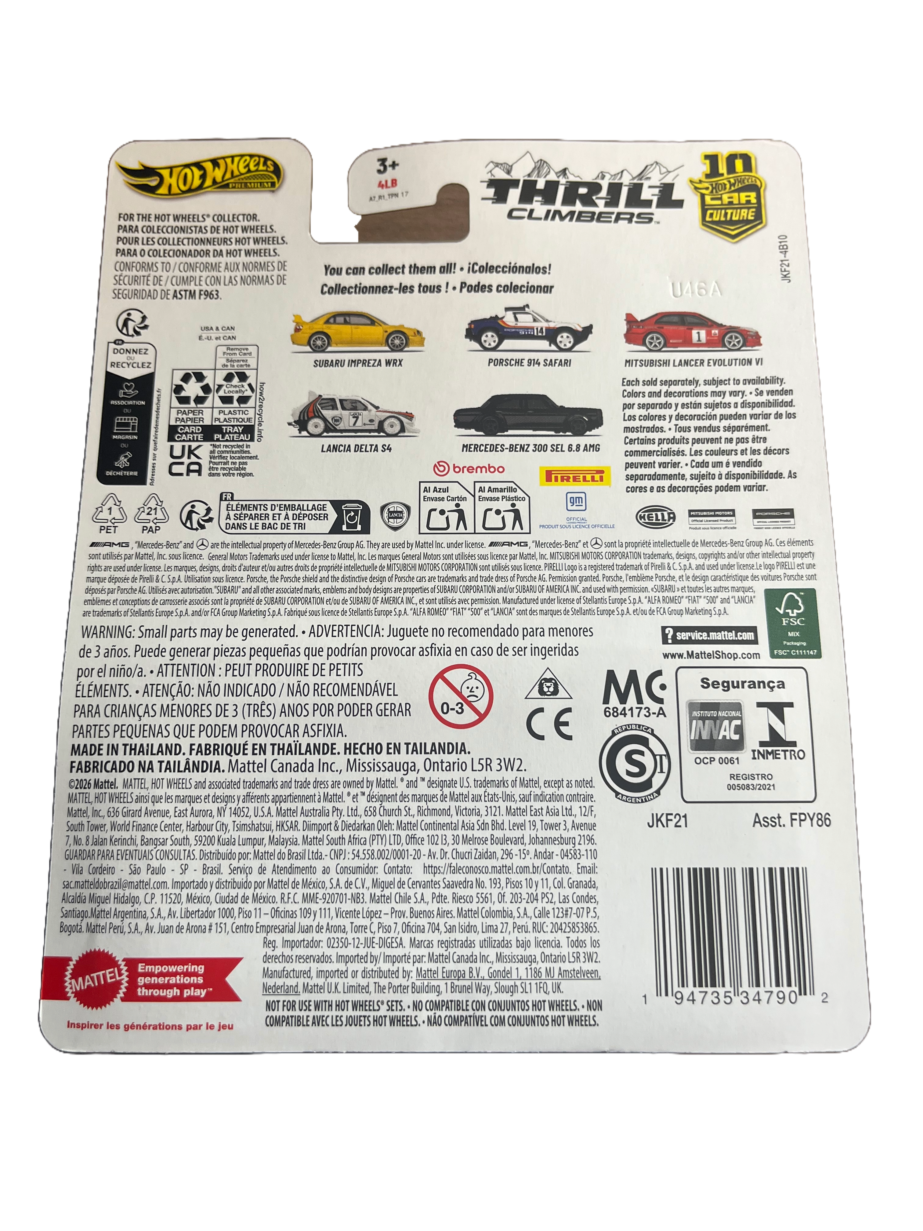Hot Wheels JKF21 - Subaru Impreza WRX - Thrill Climbers 1/5 - Premium