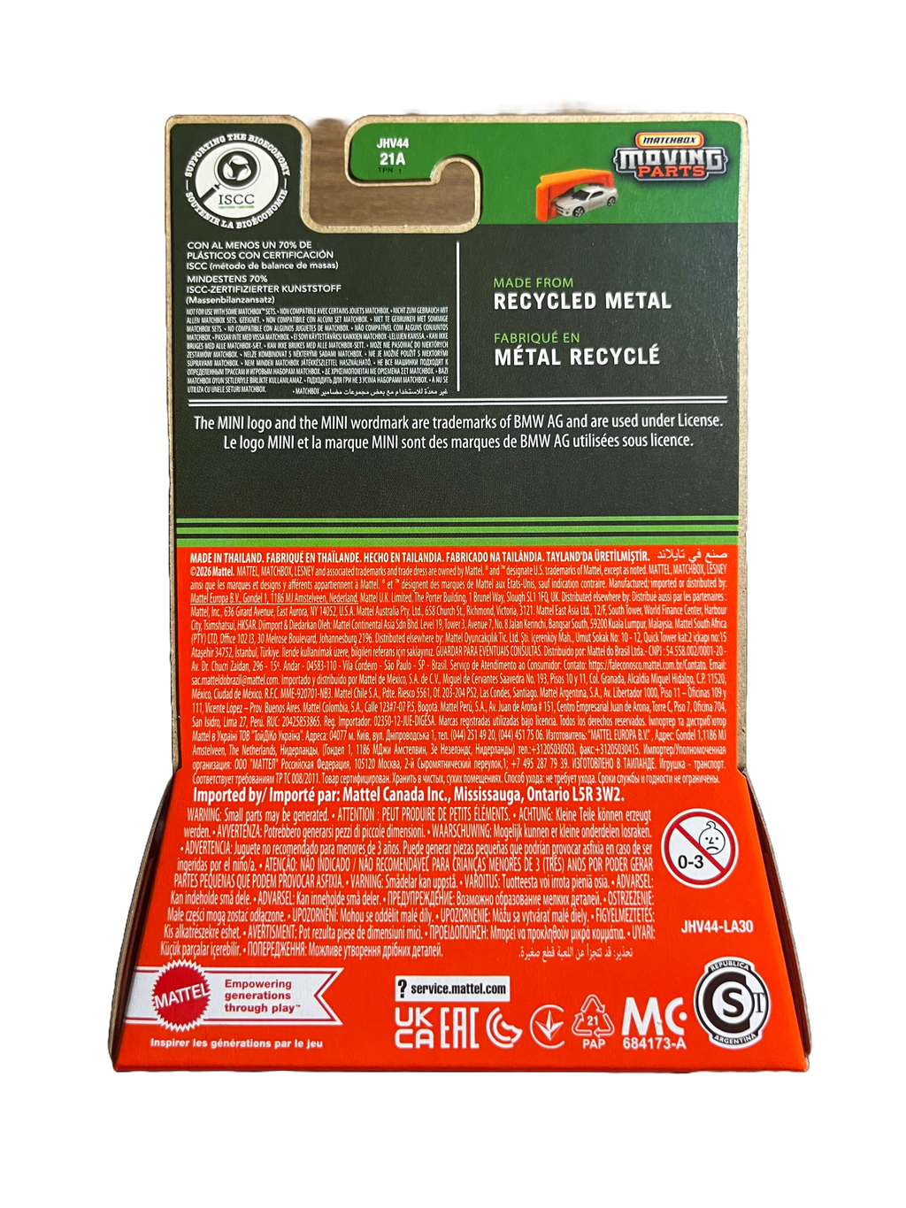 Matchbox JHV44 - 2022 Mini Cooper SE - Moving Parts