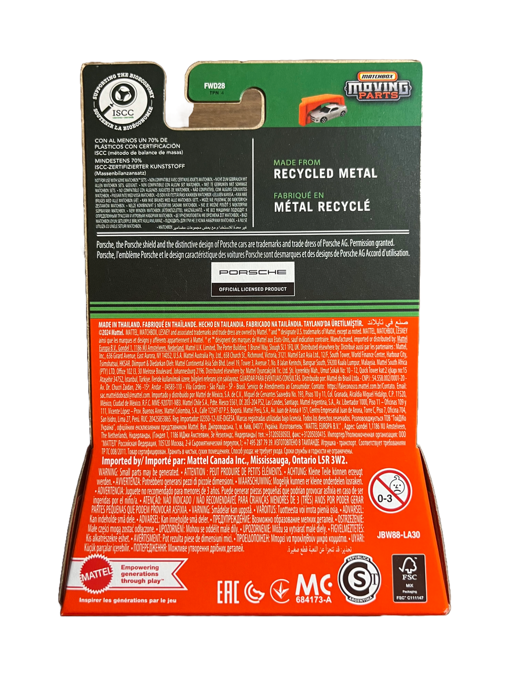 Matchbox JBW88 - 2020 Porsche 911 Carrera 4S - Moving Parts