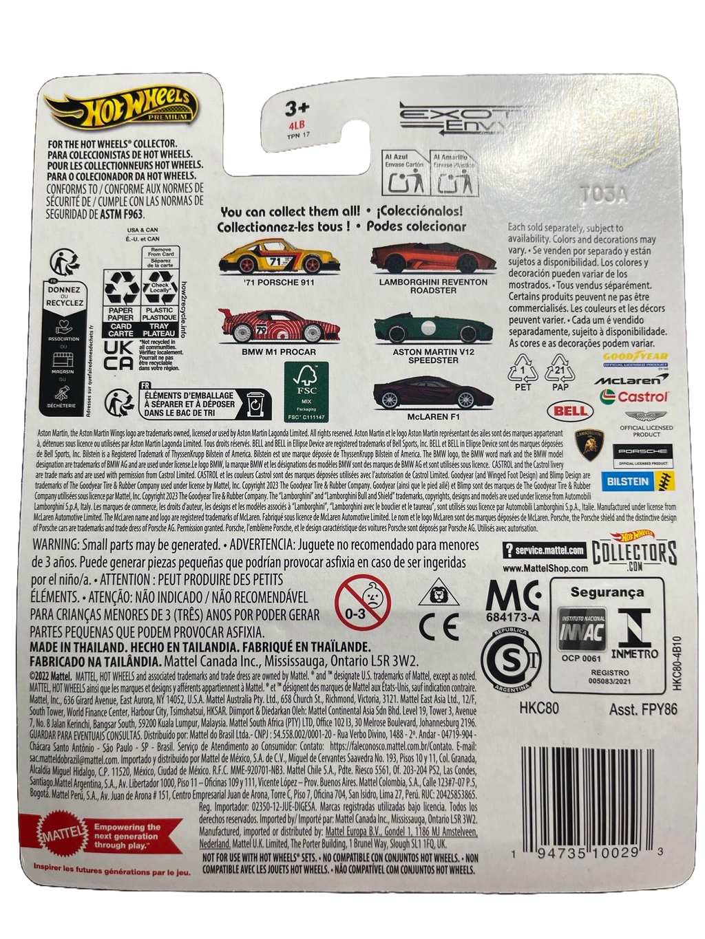 Hot Wheels HKC80 - 71 Porsche 911 - Exotic Envy 1/5 - Premium