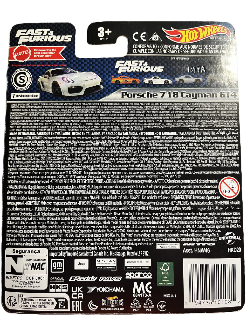 Hot Wheels HKD20 - Porsche 718 Cayman GT4 - Fast & Furious 4/5 - Premium