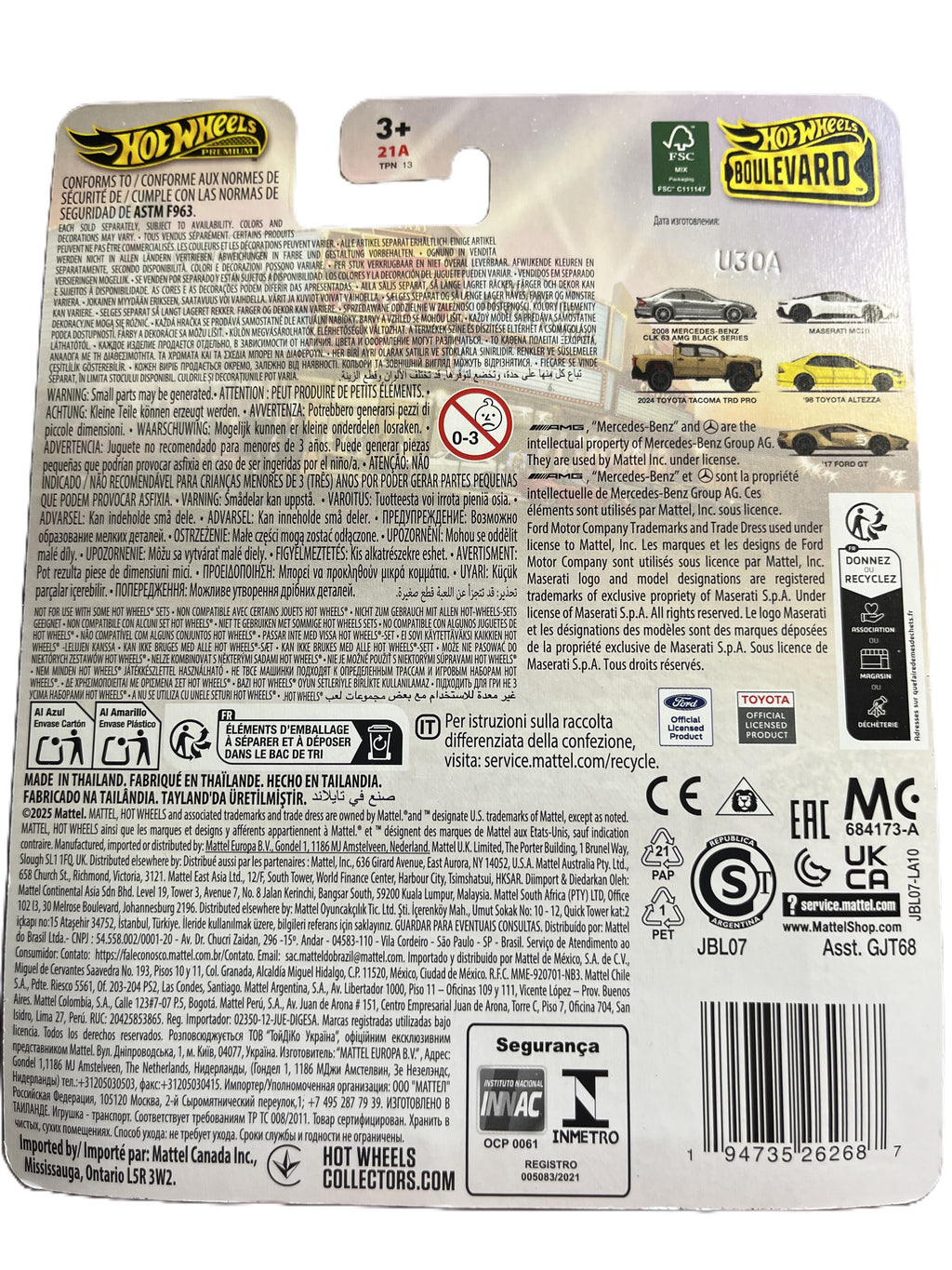 Hot Wheels JBL07 - 2008 Mercedes-Benz CLK 63 AMG Black Series - Boulevard 126 - Premium