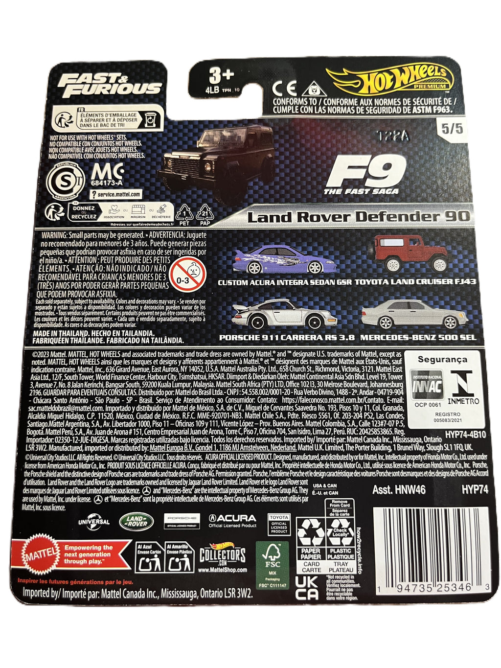 Hot Wheels HYP74 - Land Rover Defender 90 - Fast & Furious 5/5 - Premium