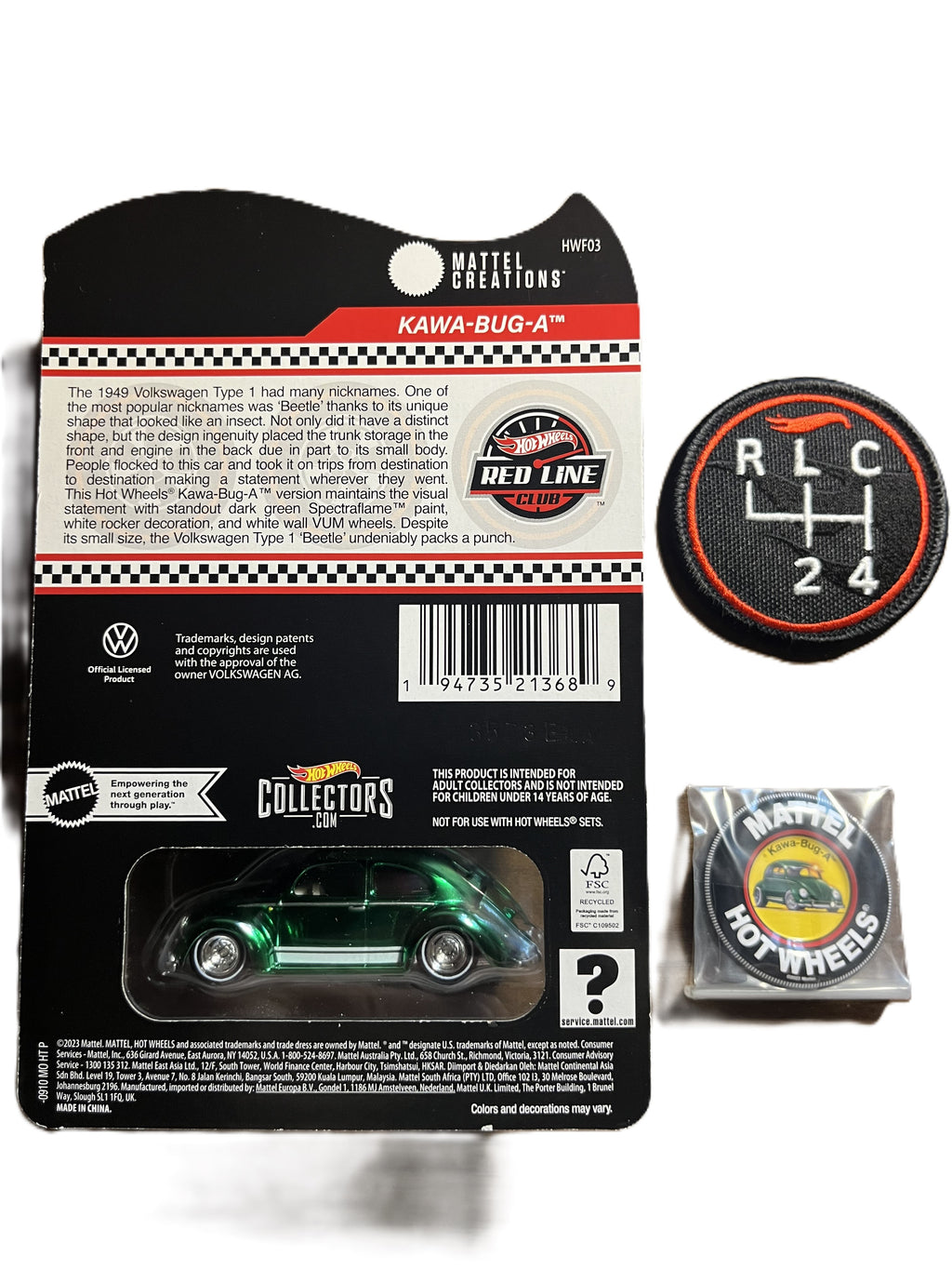 Hot Wheels HWF03 - KAWA-BUG-A - Red Line Club - Sammlermodell - Mitgliedschafts Auto