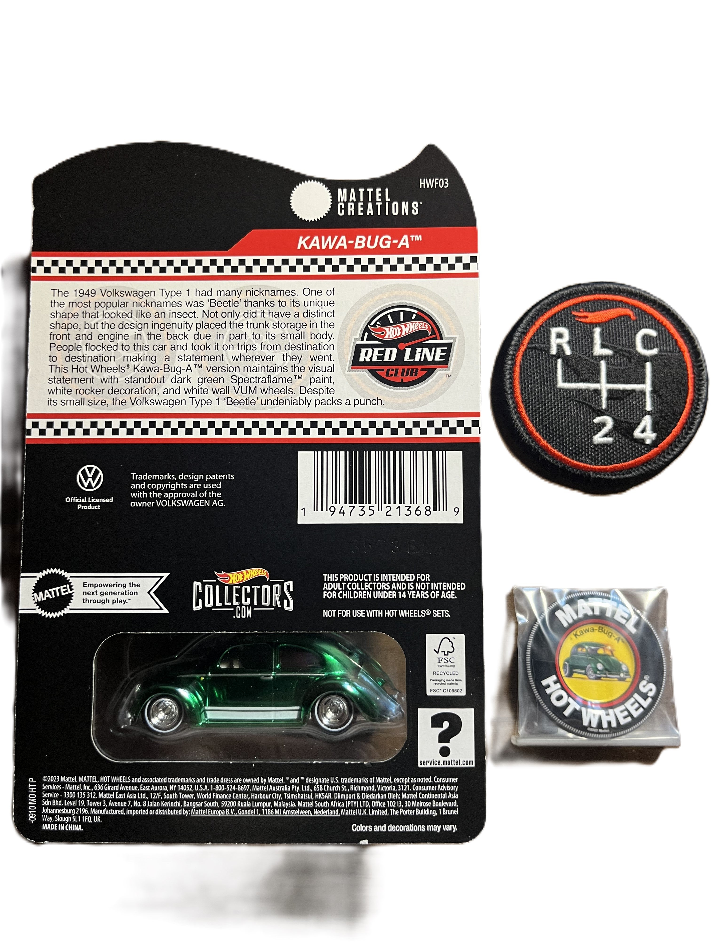 Hot Wheels HWF03 - KAWA-BUG-A - Red Line Club - Sammlermodell - Mitgliedschafts Auto