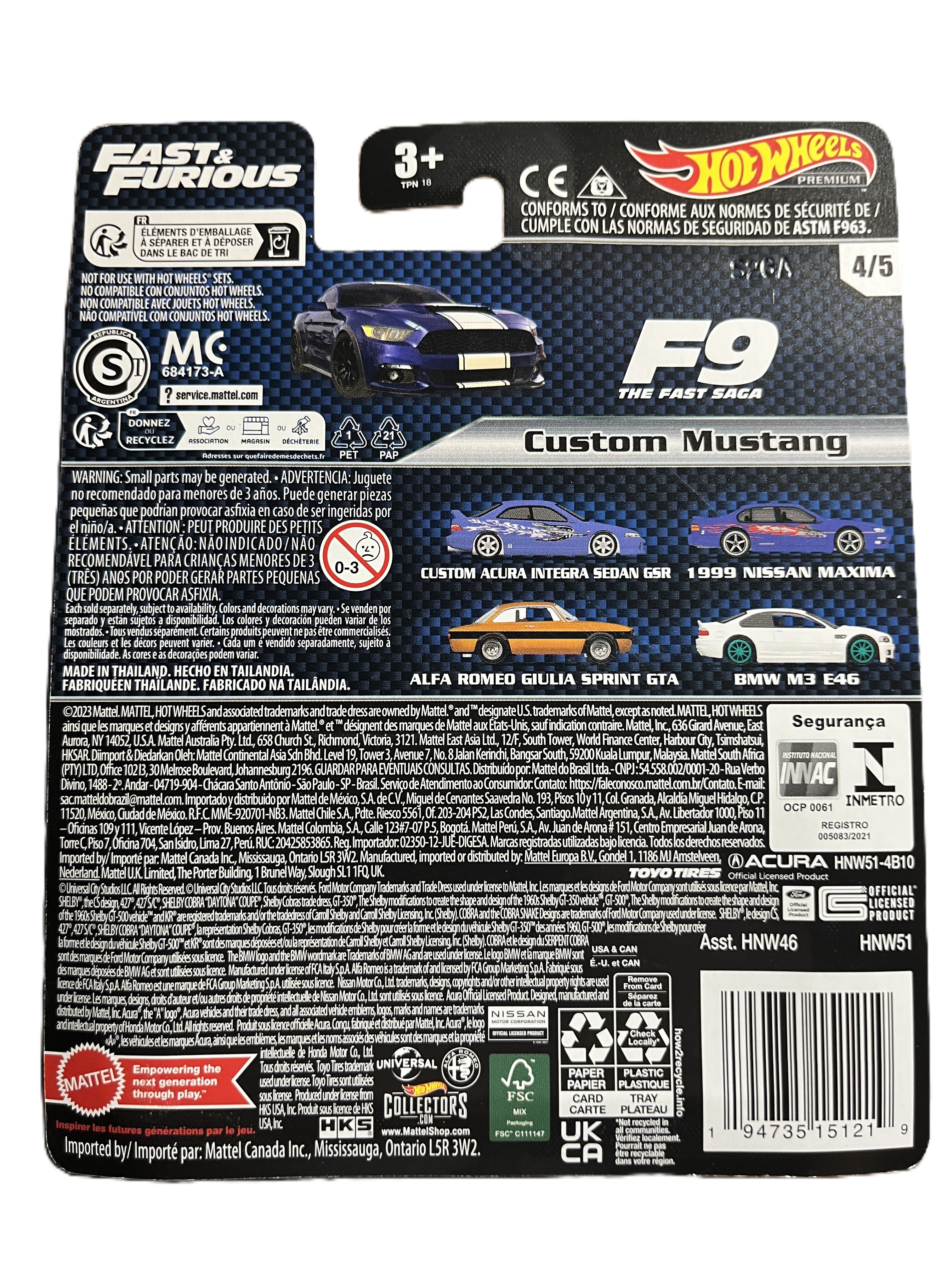 Hot Wheels HNW51 - Custom Mustang - Fast & Furious 4/5 - Premium