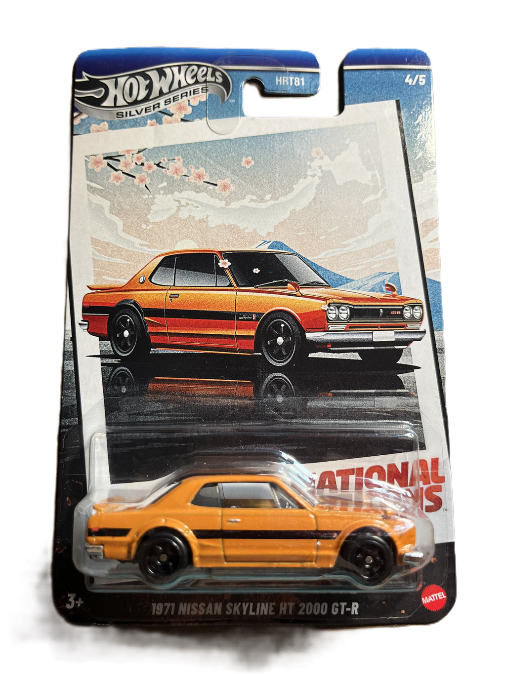 Hot Wheels JBY89 - 1971 Nissan Skyline HT 2000 GT-R - National Icons 4/5 - long Card Silver Series