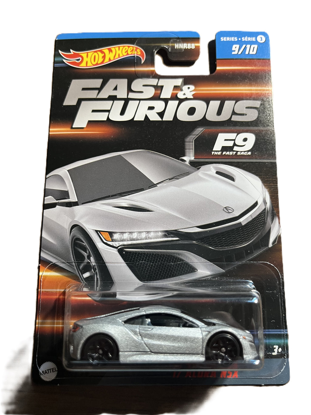 Hot Wheels HNT19 - 17 ACURA NSX - Fast & Furious - long Card - Serie 3 - 9/10