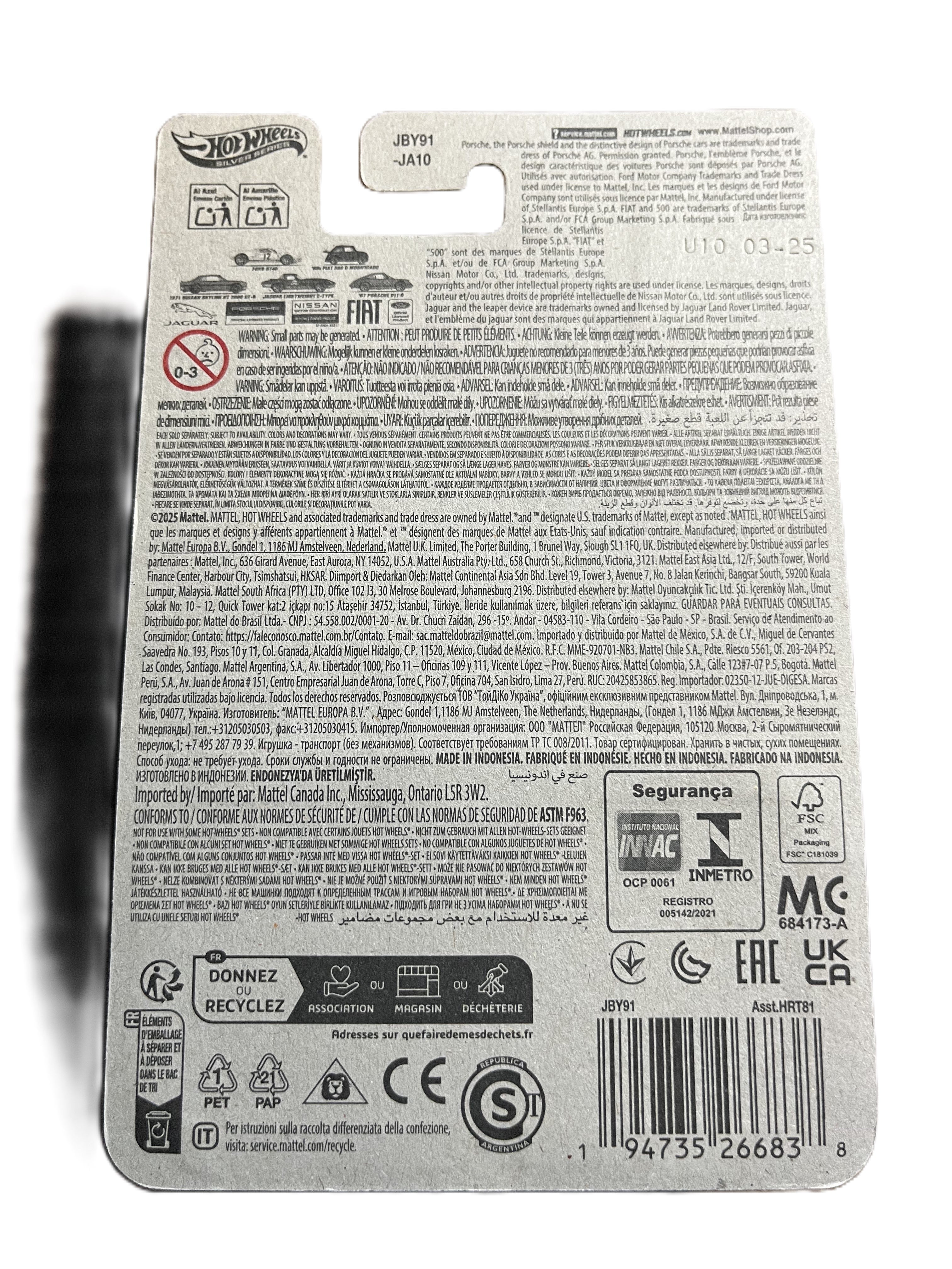 Hot Wheels JBY91 - 67 Porsche 911 R - Chase Car - National Icons 5/5 - long Card Silver Series