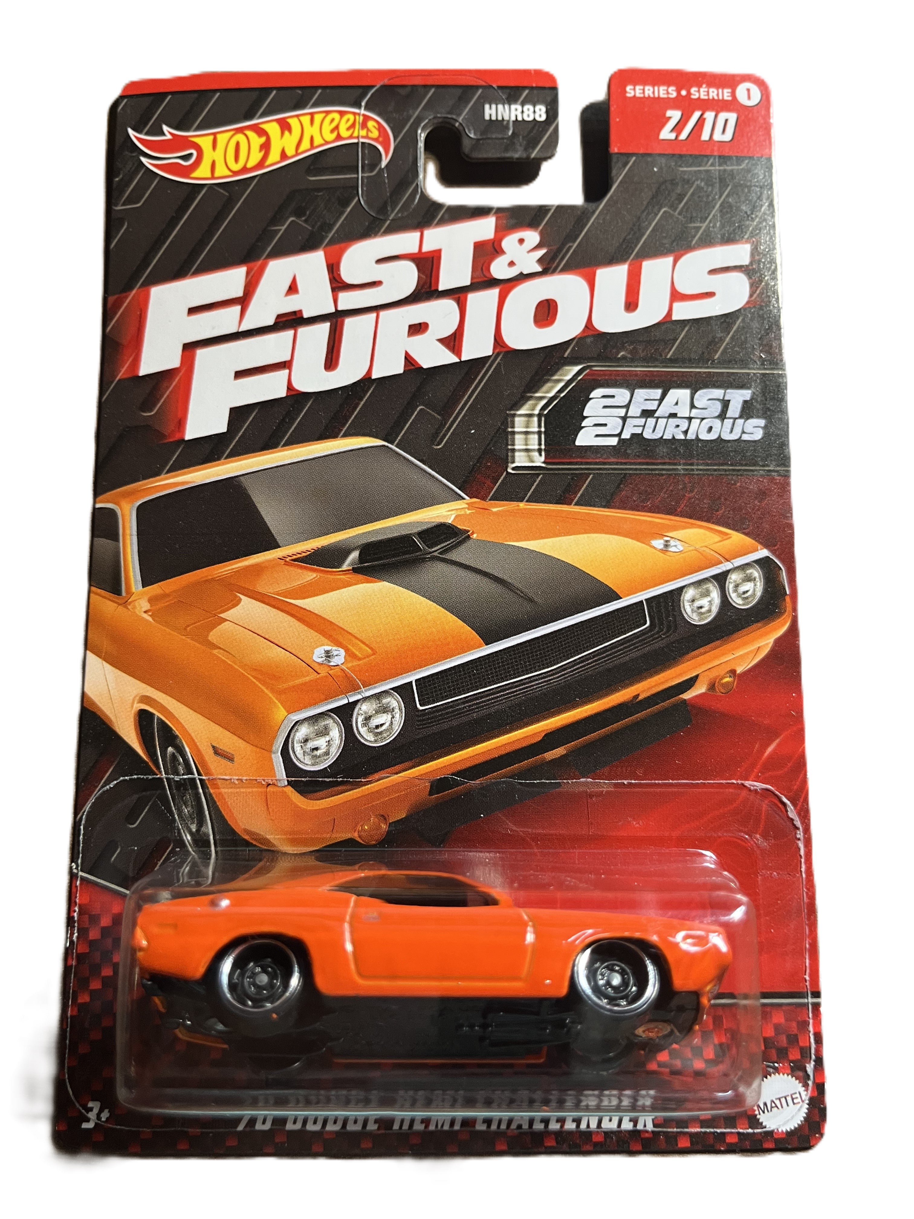 Hot Wheels HNR92 - 70 Dodge Hemi Challenger - long Card - Fast & Furious - Serie 1 - 2/10