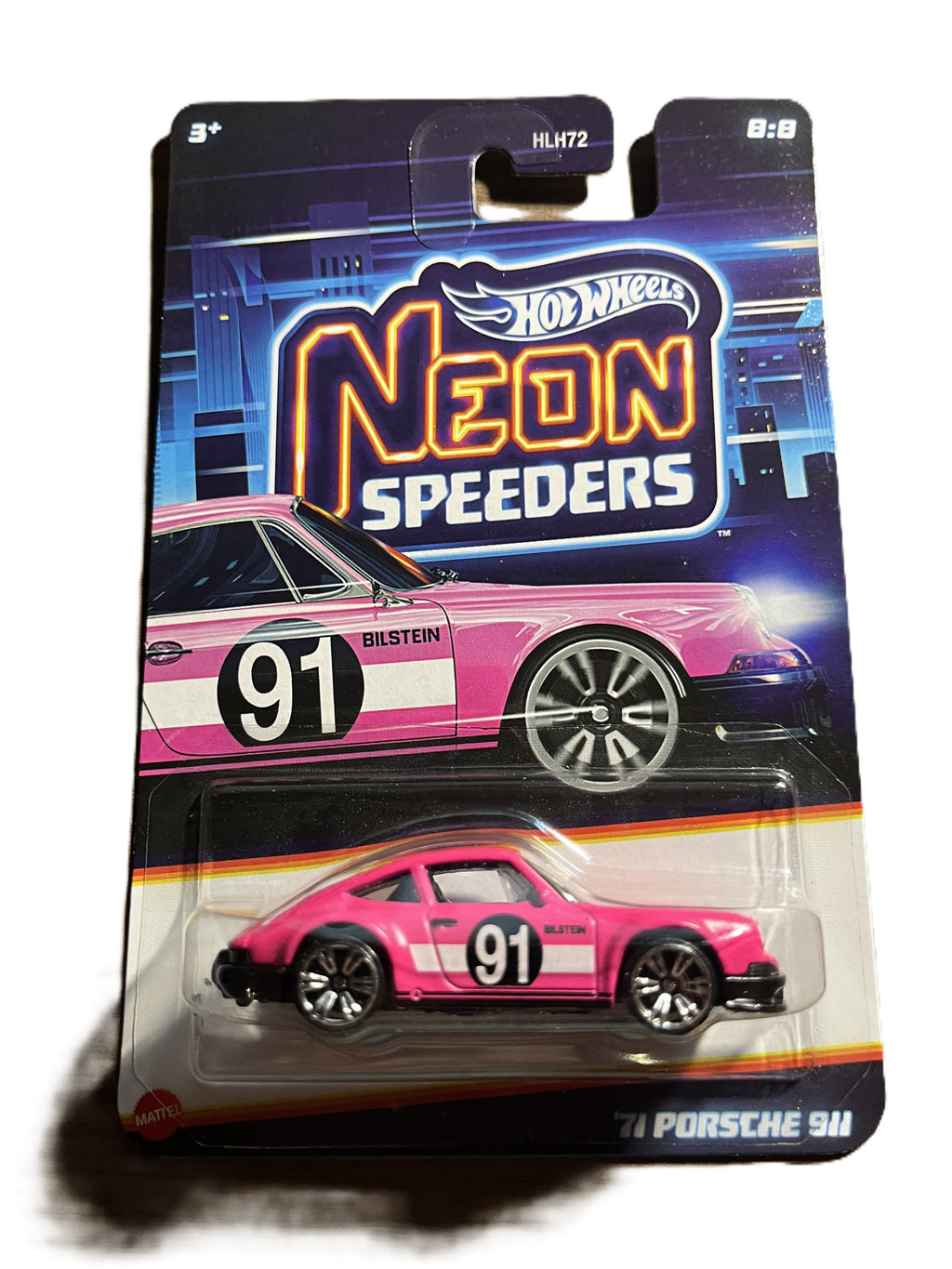 Hot Wheels JKY00 - 71 Porsche 911 - Neon Speeders 8/8 - long Card Silver Series