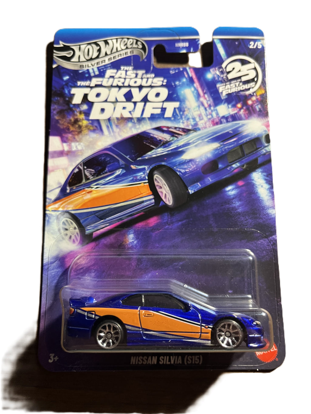 Hot Wheels JKX06 - Nissan Silvia (S15) - Fast & Furious: Tokyo Drift 2/5 - long Card Silver Series