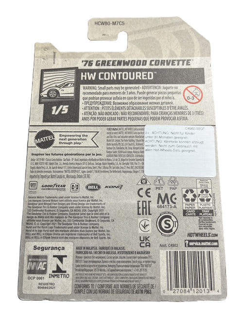 Hot Wheels HCW80 - 76 Greenwood Corvette - long Card