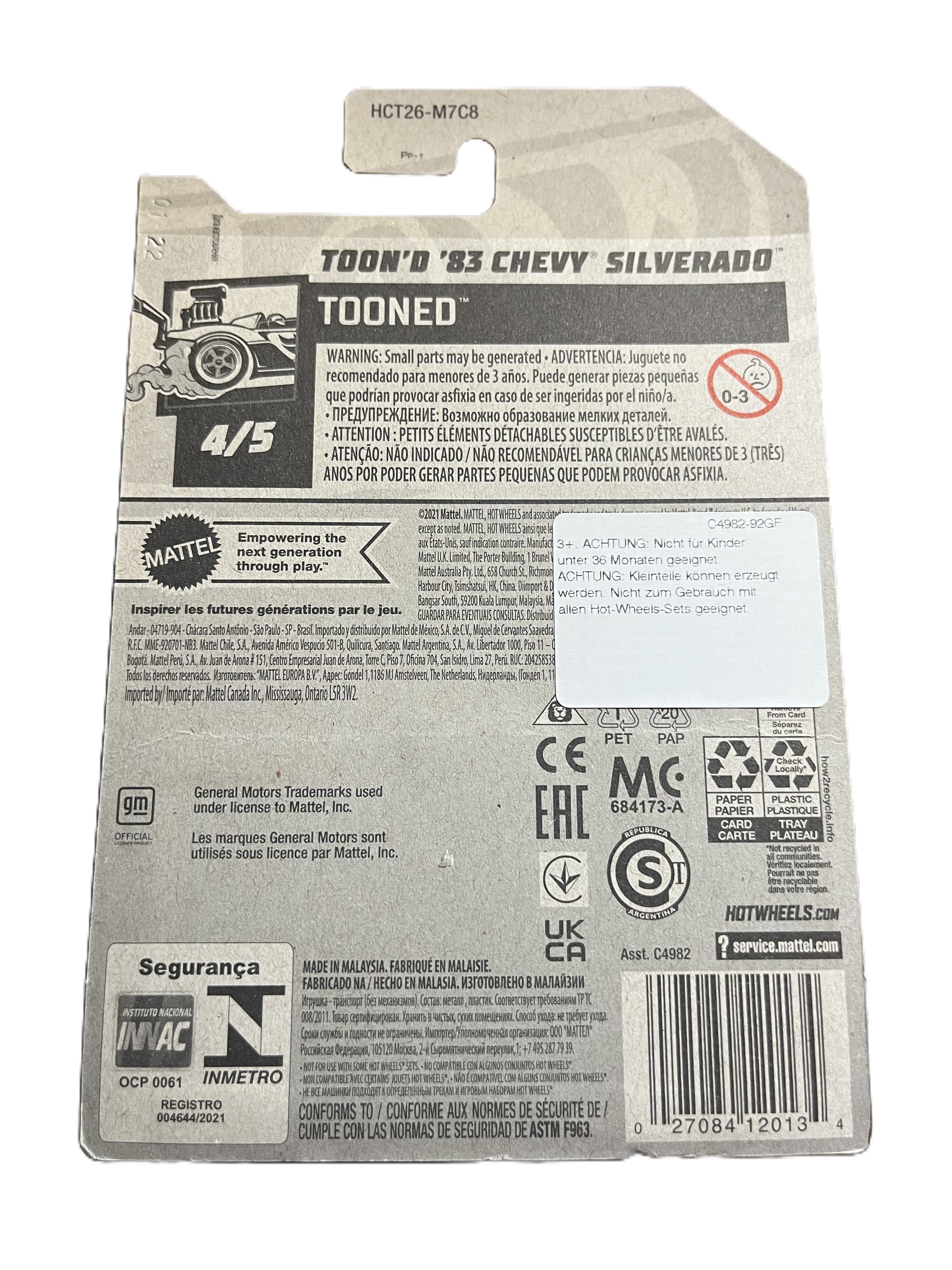 Hot Wheels HCT26 - Toond 83 Chevy Silverado - long Card