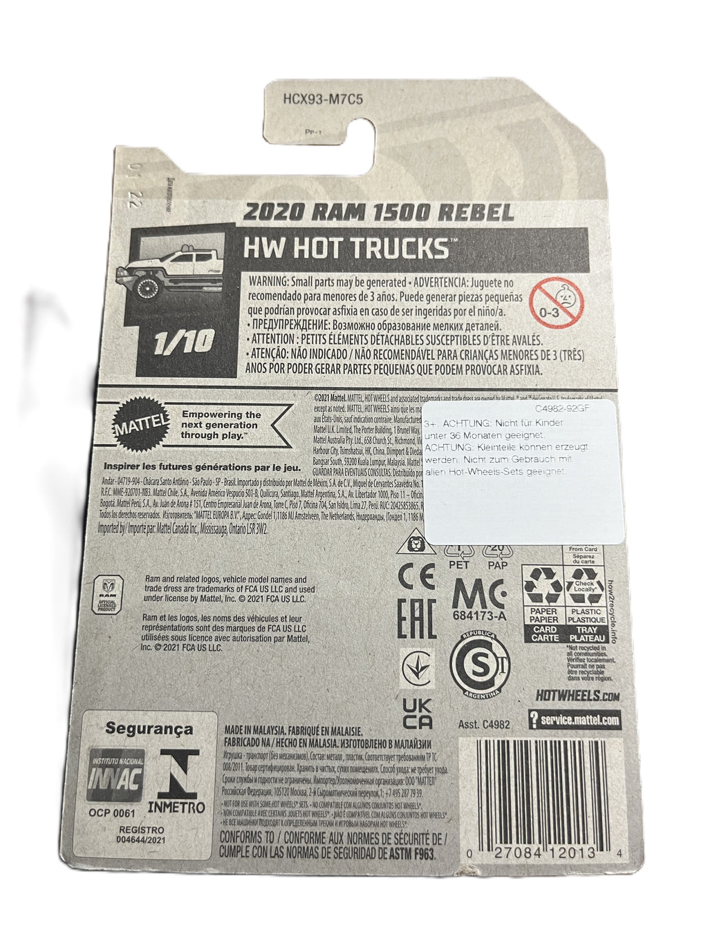 Hot Wheels HCX93 - 2020 Ram 1500 Rebel - long Card