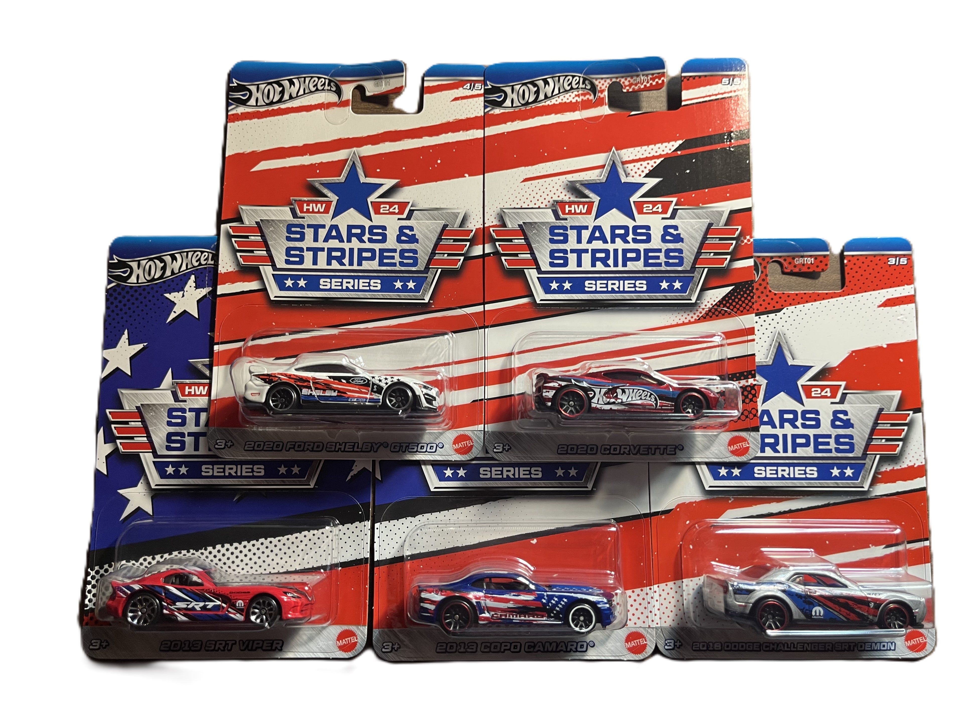Hot Wheels GRT01 - HW 24 Stars & Stripes 5er Series - komplette 5er Serie