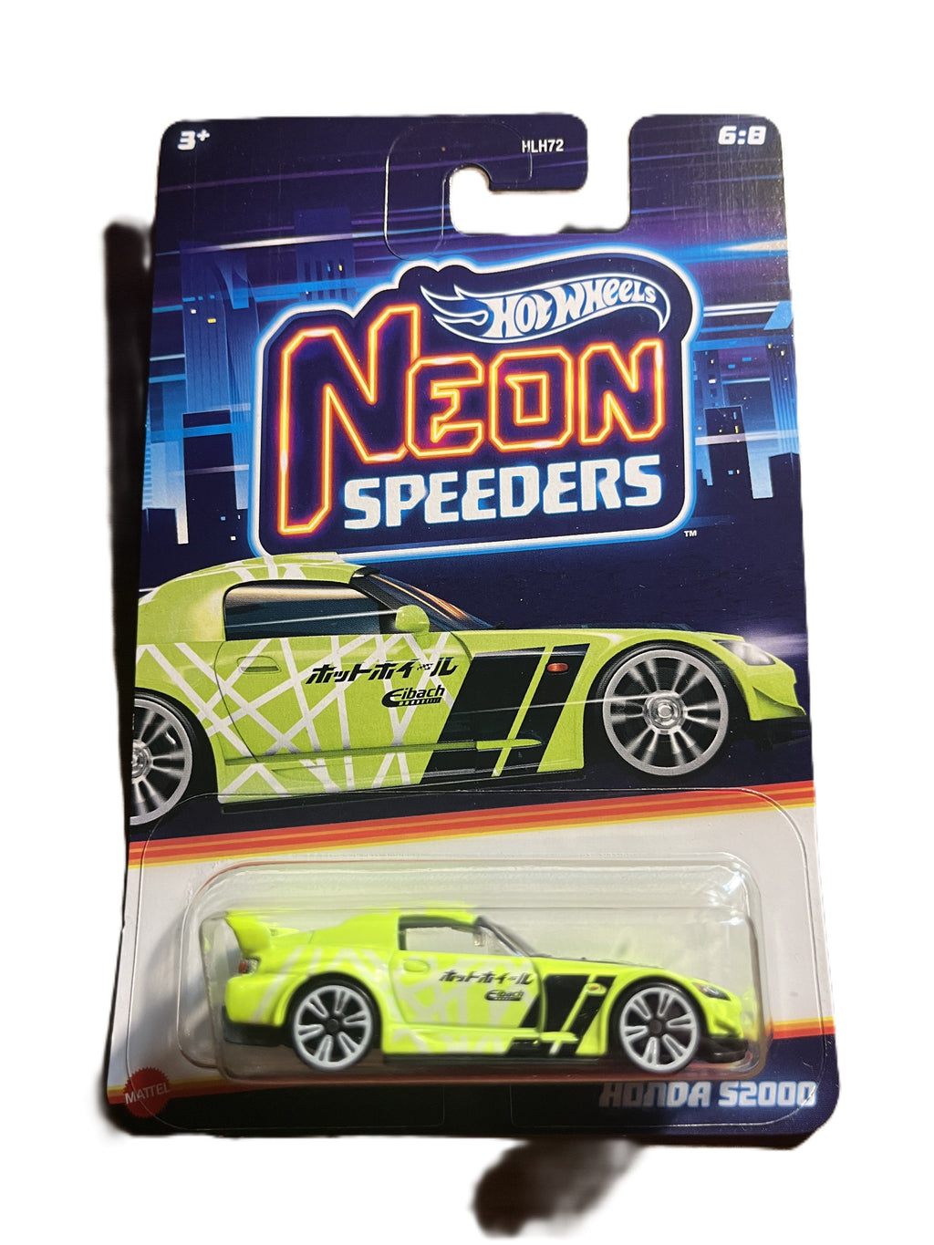 Hot Wheels HRW72 - Honda S2000 - Neon Speeders 6/8 - long Card
