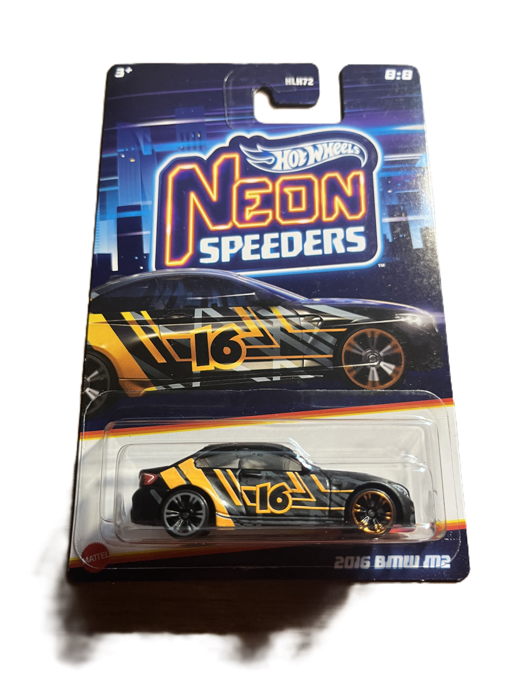 Hot Wheels HLH80 - 2016 BMW M2 - Neon Speeders 8/8 - long Card