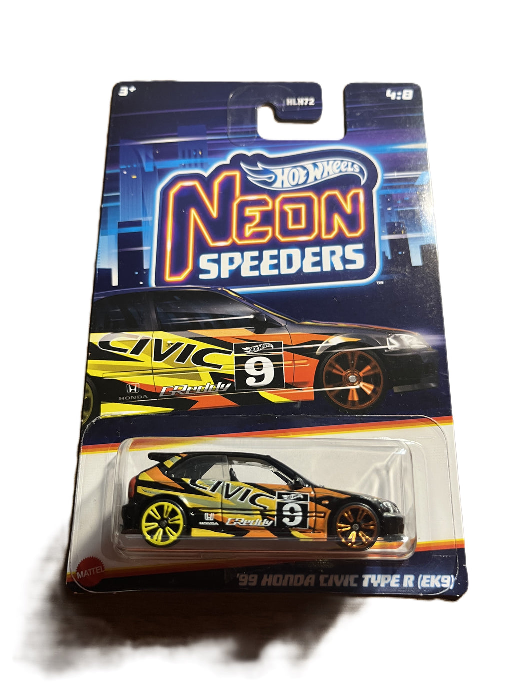 Hot Wheels HLH76 - 99 Honda Civic Type R (EK9) - Neon Speeders 4/8 - long Card
