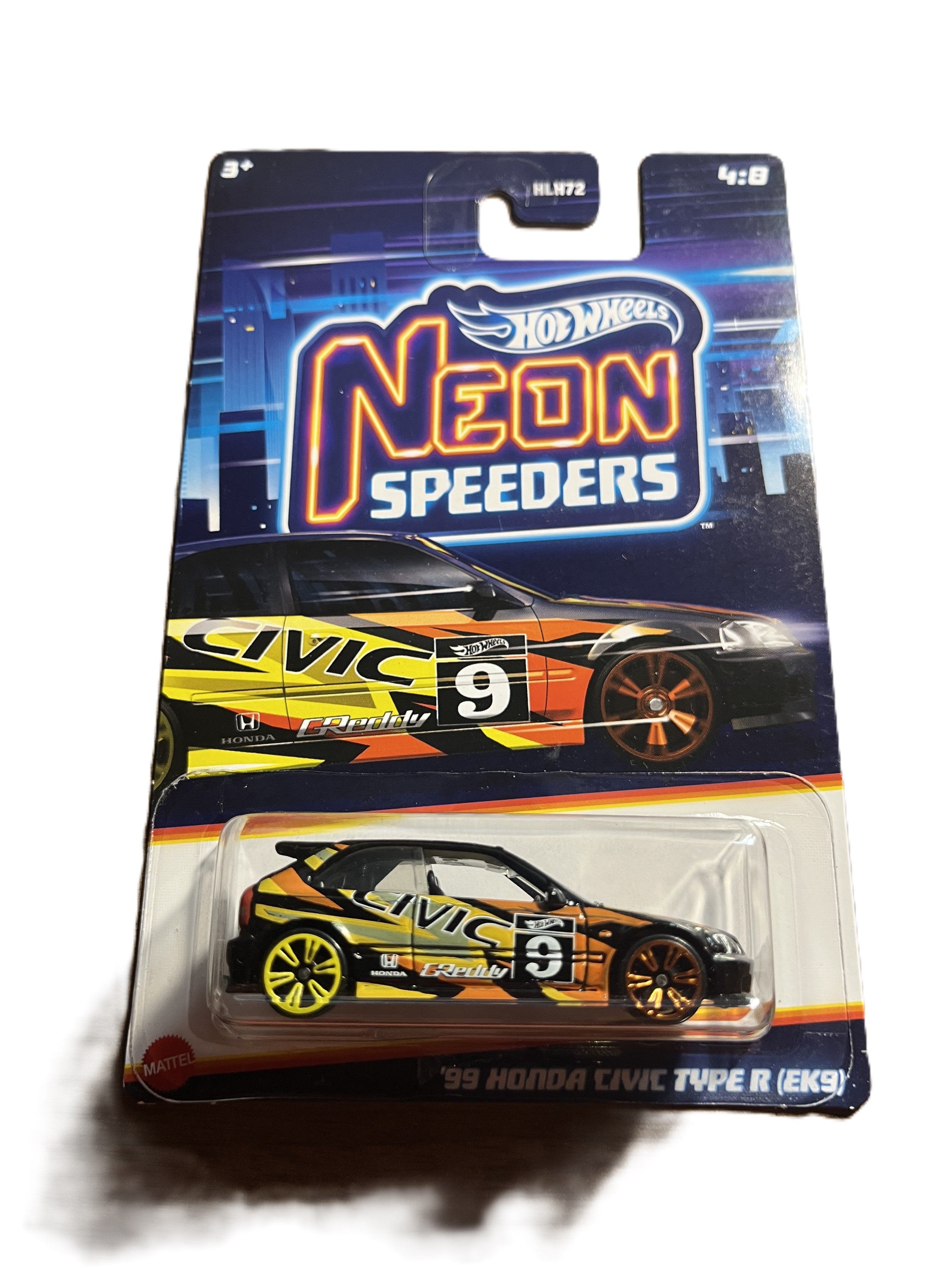 Hot Wheels HLH76 - 99 Honda Civic Type R (EK9) - Neon Speeders 4/8 - long Card
