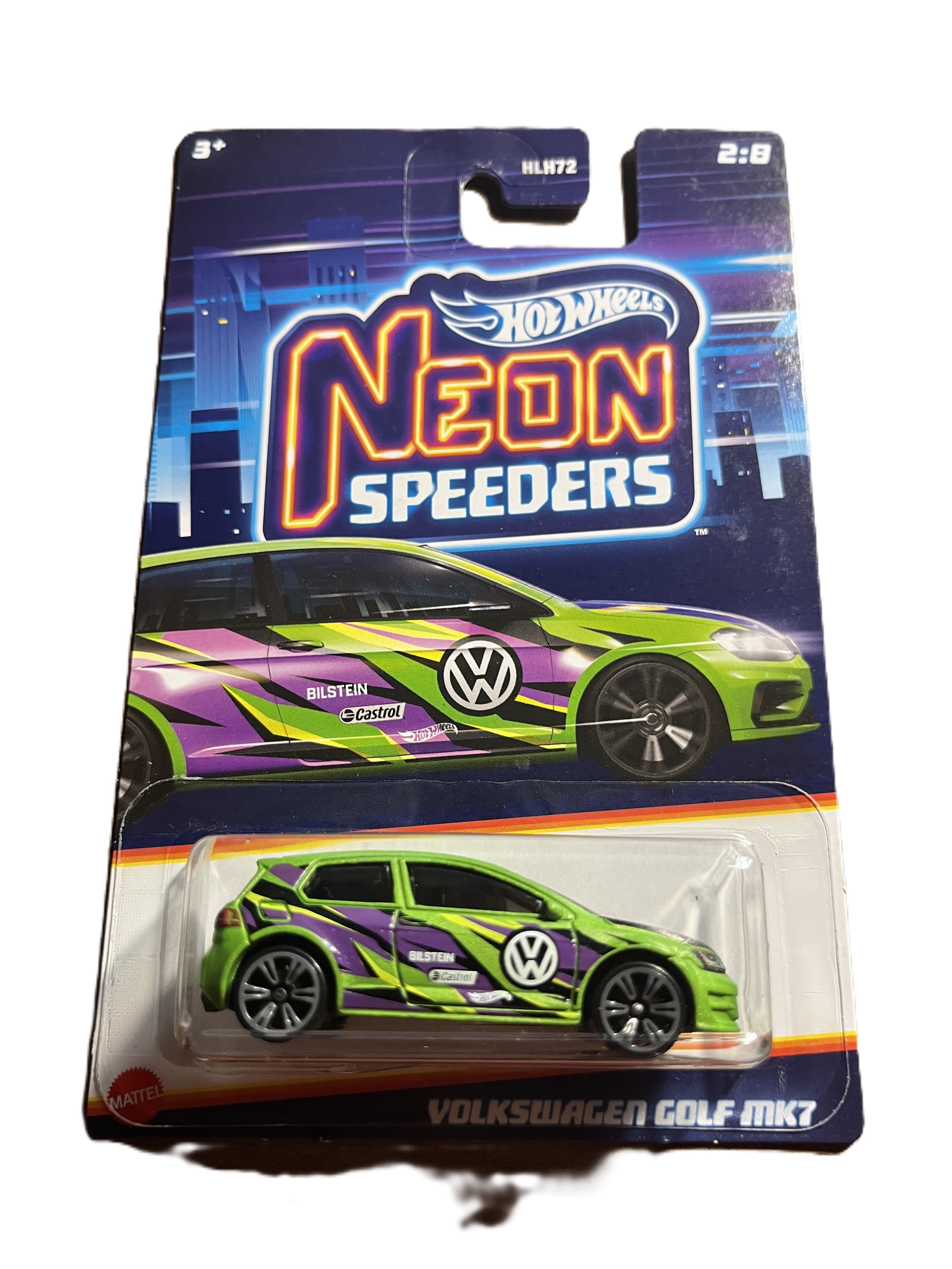 Hot Wheels HLH74 - Volkswagen Golf MK7 - Neon Speeders 2/8 - long Card