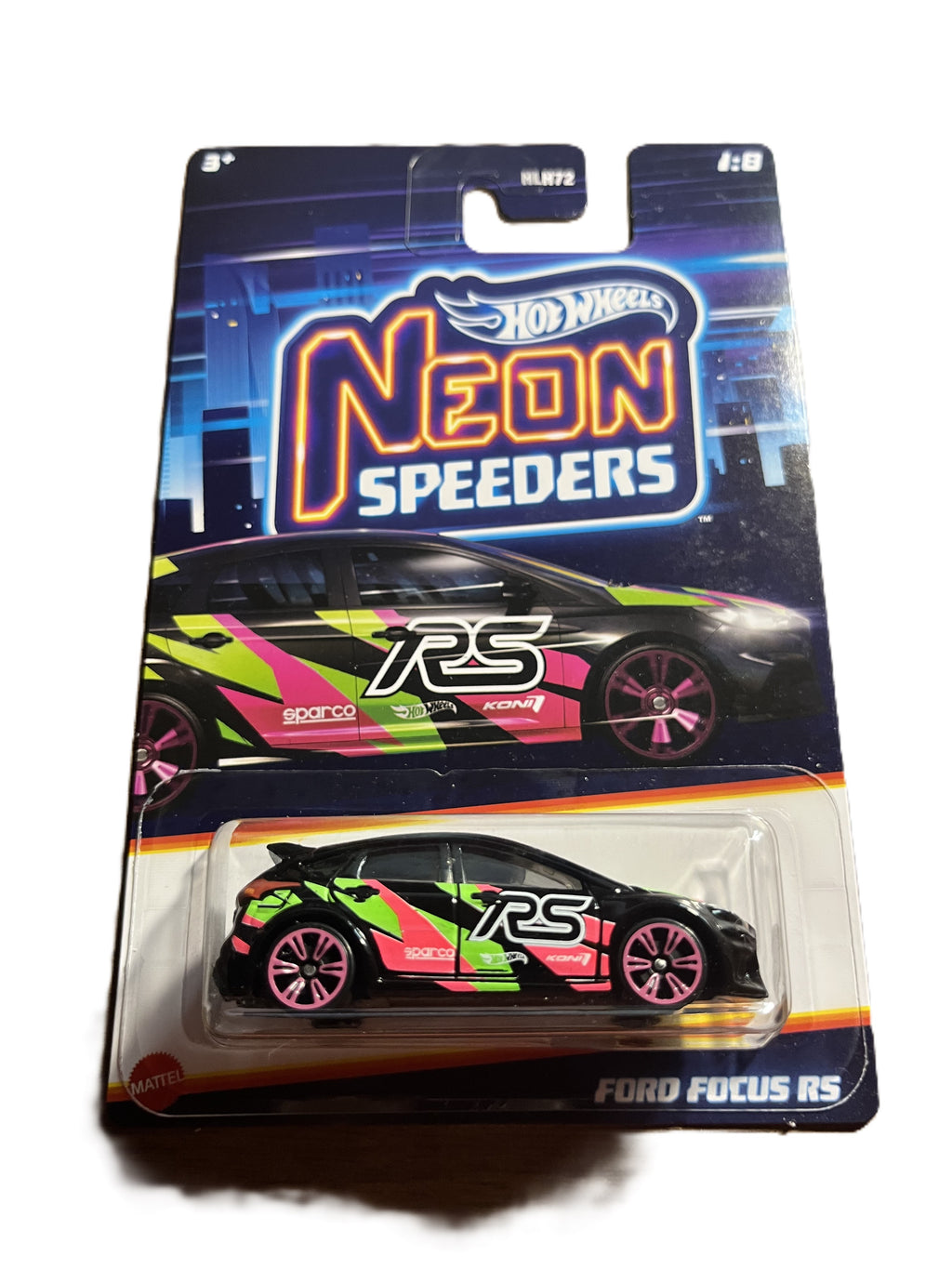Hot Wheels HLH73 - Ford Focus RS - Neon Speeders 1/8 - long Card