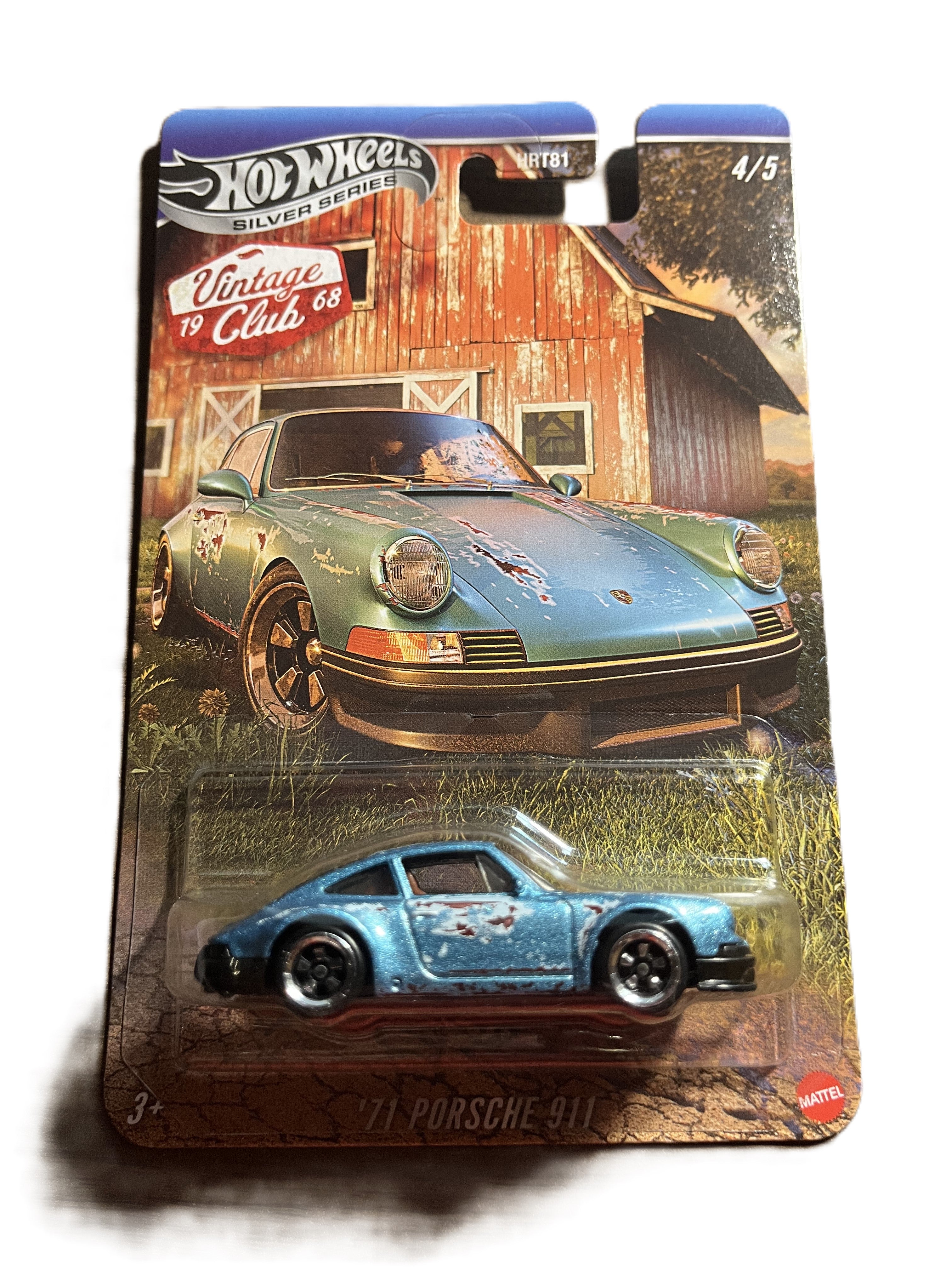 Hot Wheels JKY34 - 71 Porsche 911 - 1968 Vintage Club 4/5 - long Card Silver Series
