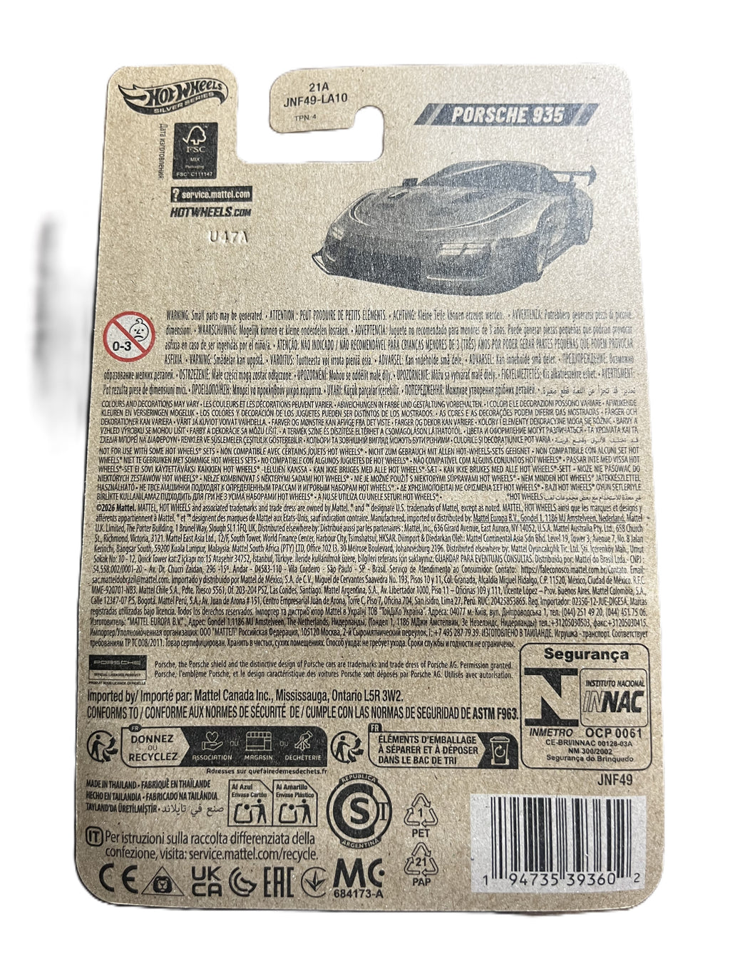 Hot Wheels JNF49 - Porsche 935 - Lunar New Year Edition - long Card Silver Series - incl. Protector Pack