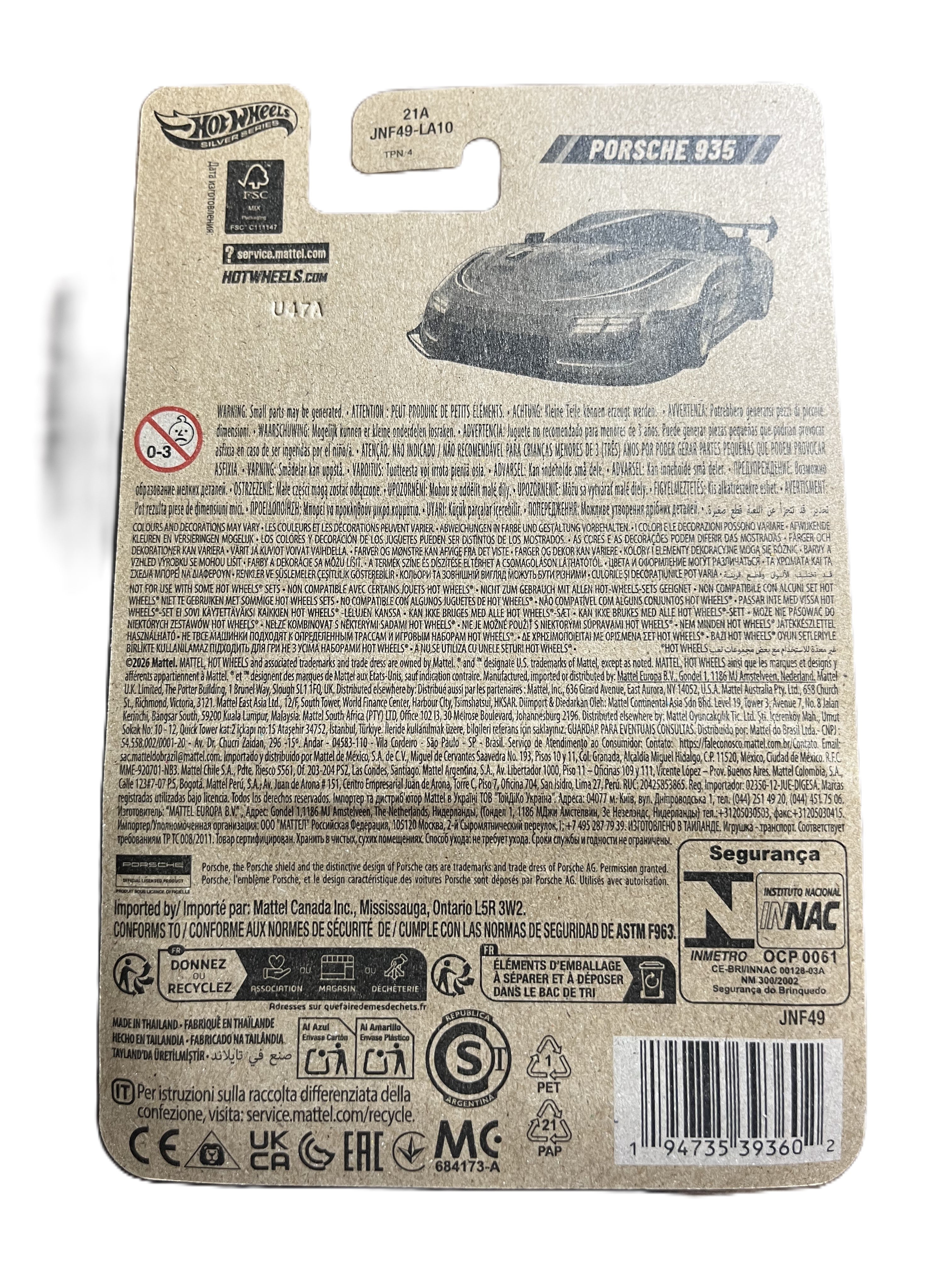 Hot Wheels JNF49 - Porsche 935 - Lunar New Year Edition - long Card Silver Series - incl. Protector Pack