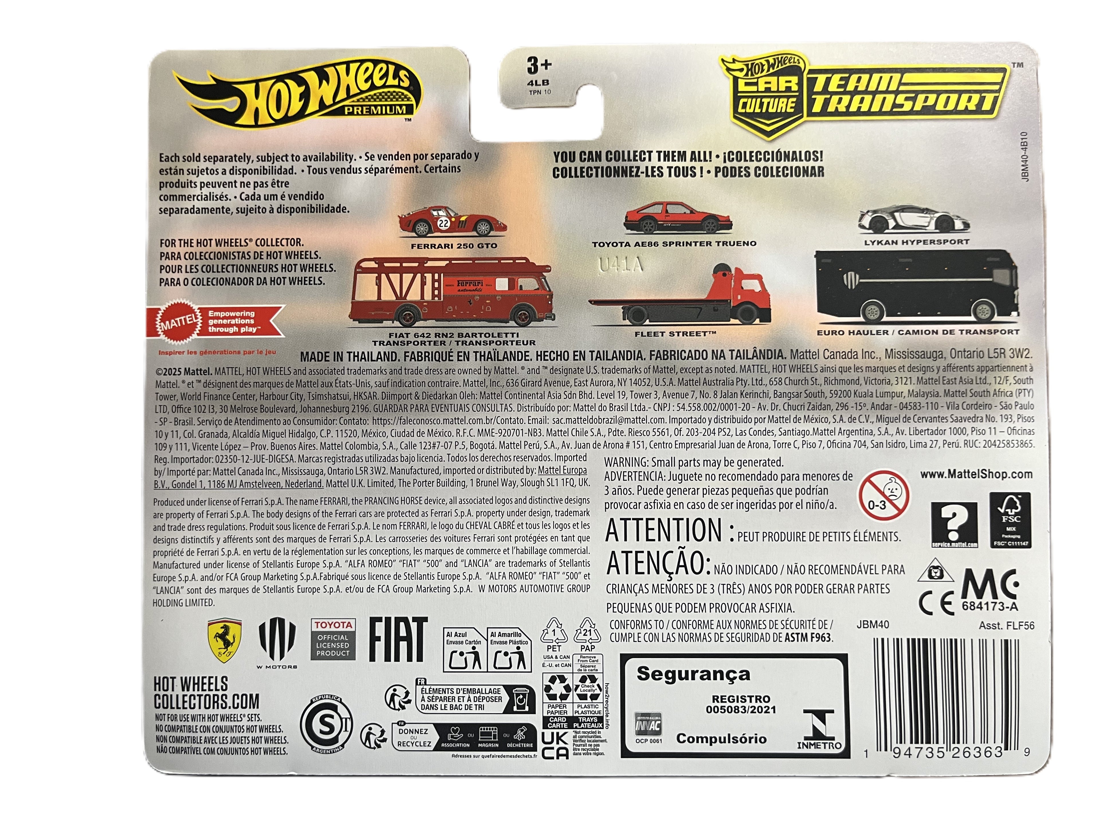Hot Wheels JBM40 - Toyota AE86 Sprinter - Fleet Street - Team Transporter 84 - Premium