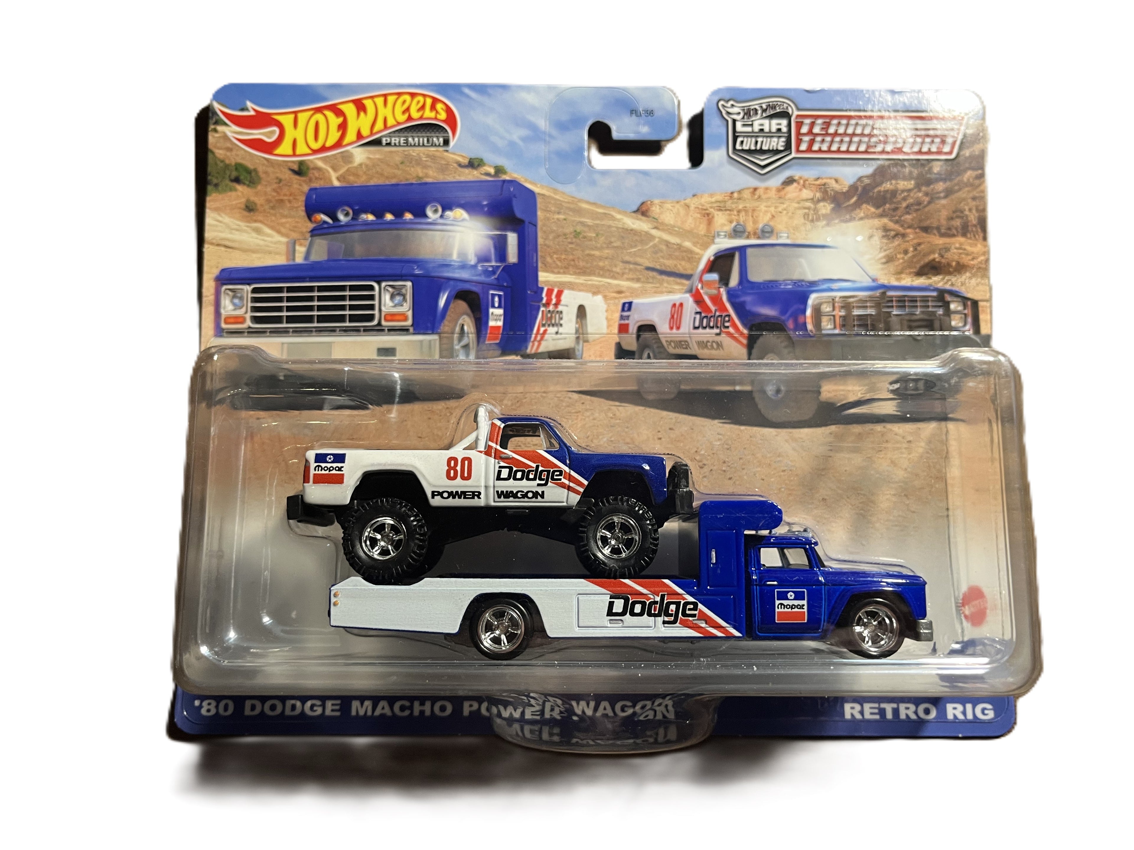 Hot Wheels HKF38 - 80 Dodge Macho Power Wagon - Retro Rig - Team Transporter 51 - Premium