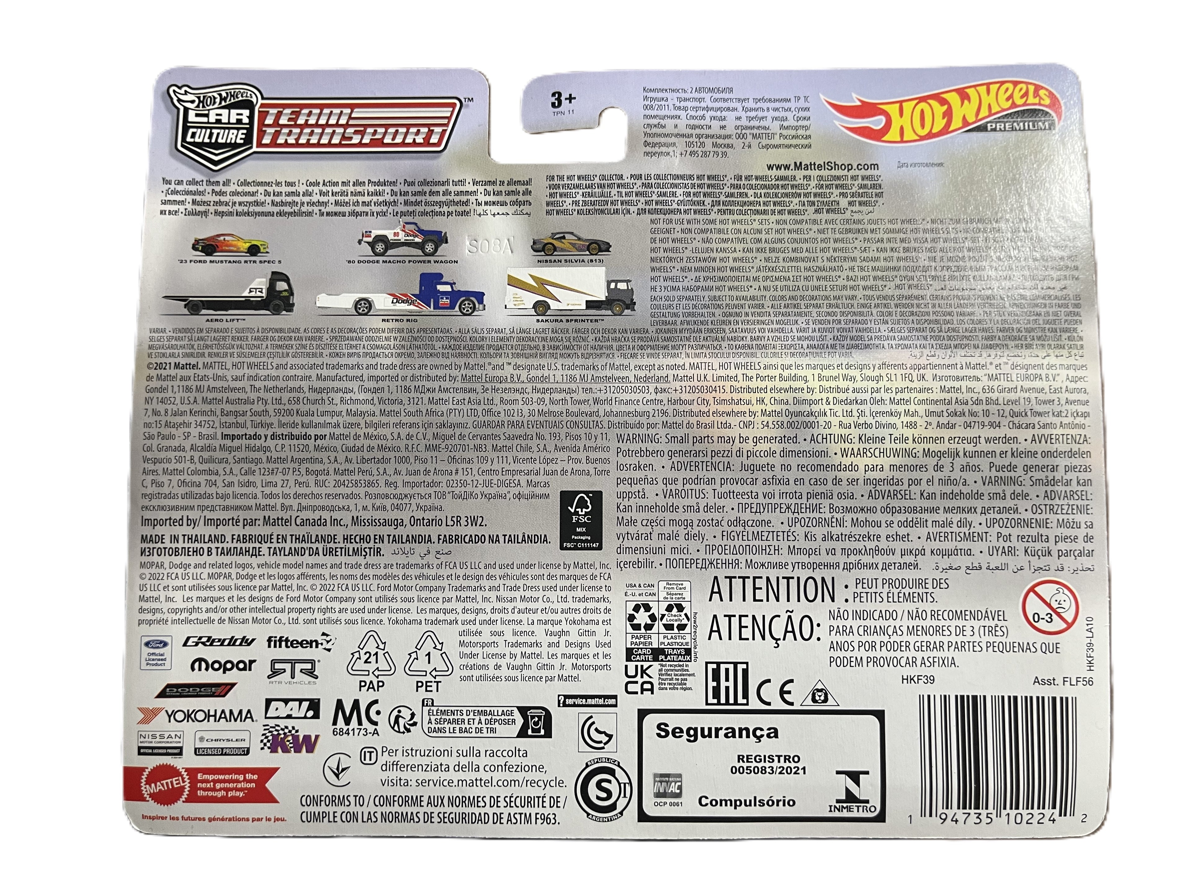 Hot Wheels HKF39 - 23 Ford Mustang RTR Spec 5 - Aero Lift - Team Transporter 50 - Premium