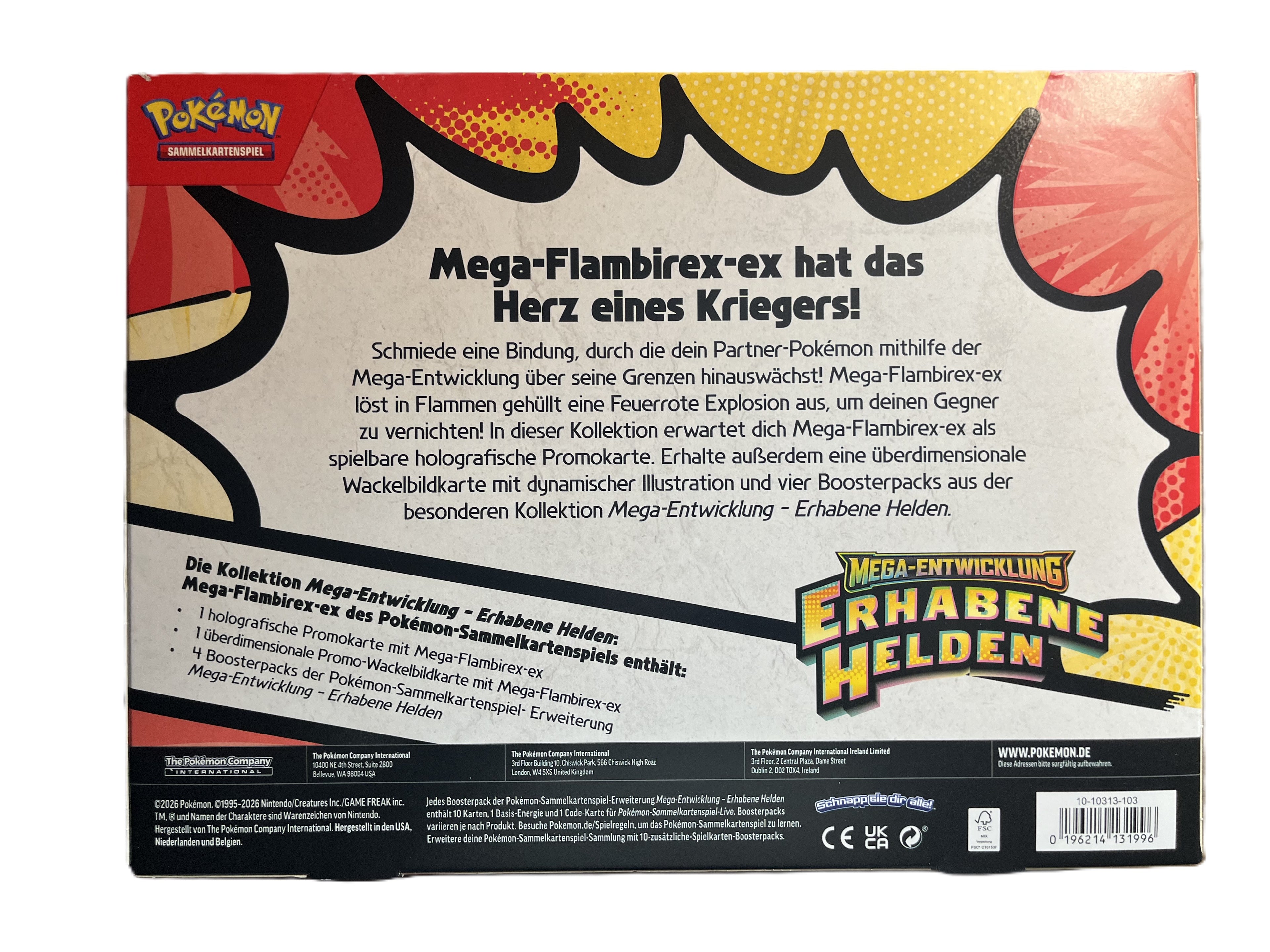 Pokemon - Erhabene Helden Mega-Flambirex-ex Kollektion - Deutsch
