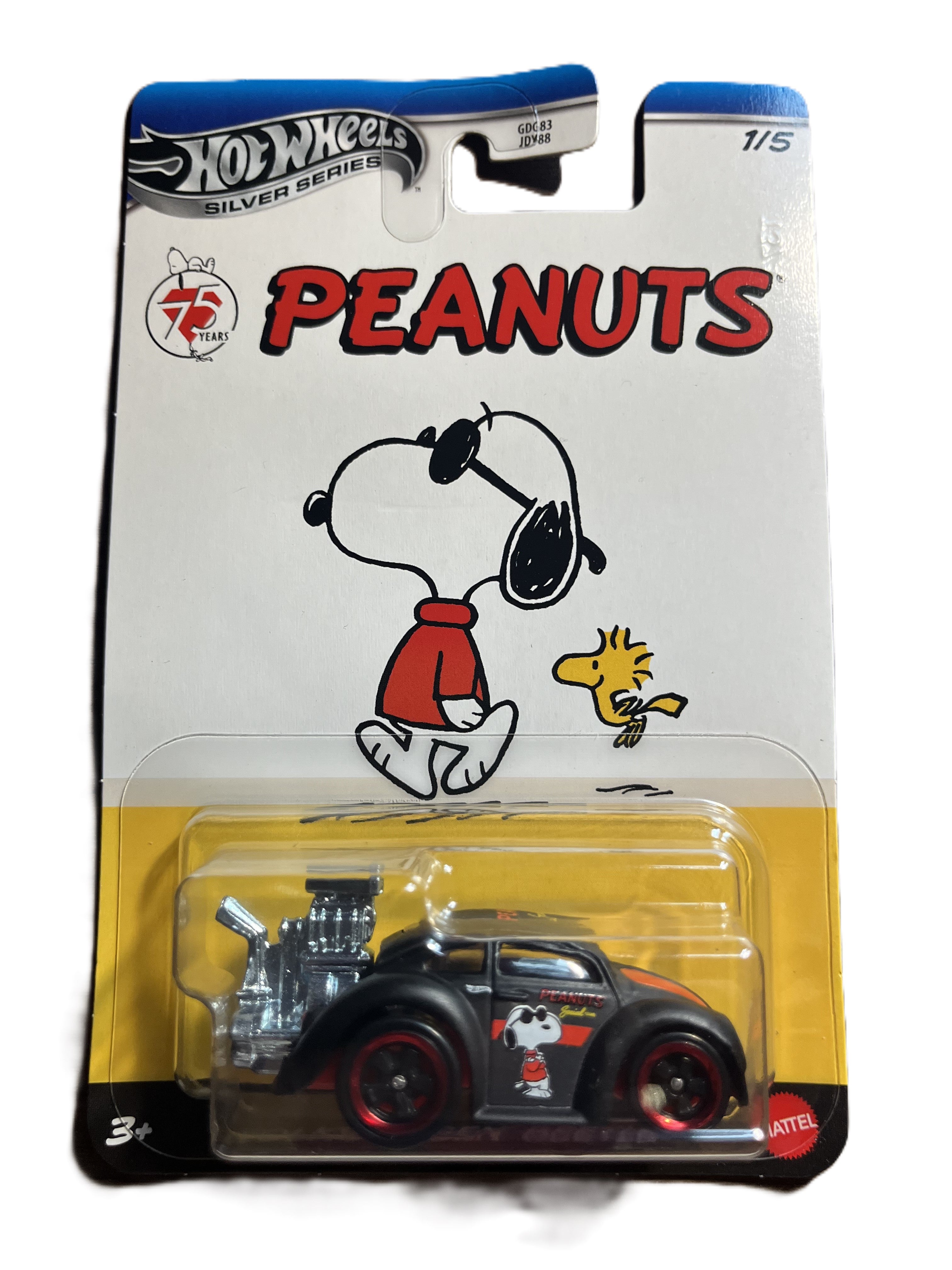 Hot Wheels GDG83 - Peanuts komplette 5er Serie - long Card Silver Series