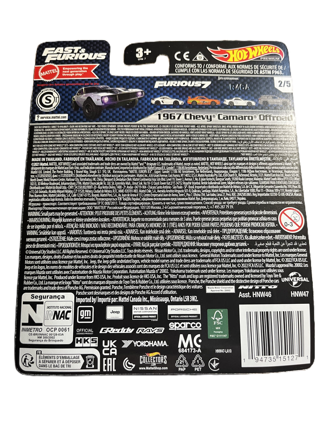 Hot Wheels HNW47 - 1967 Chevy Camaro Offroad - Fast & Furious 2/5 - Premium