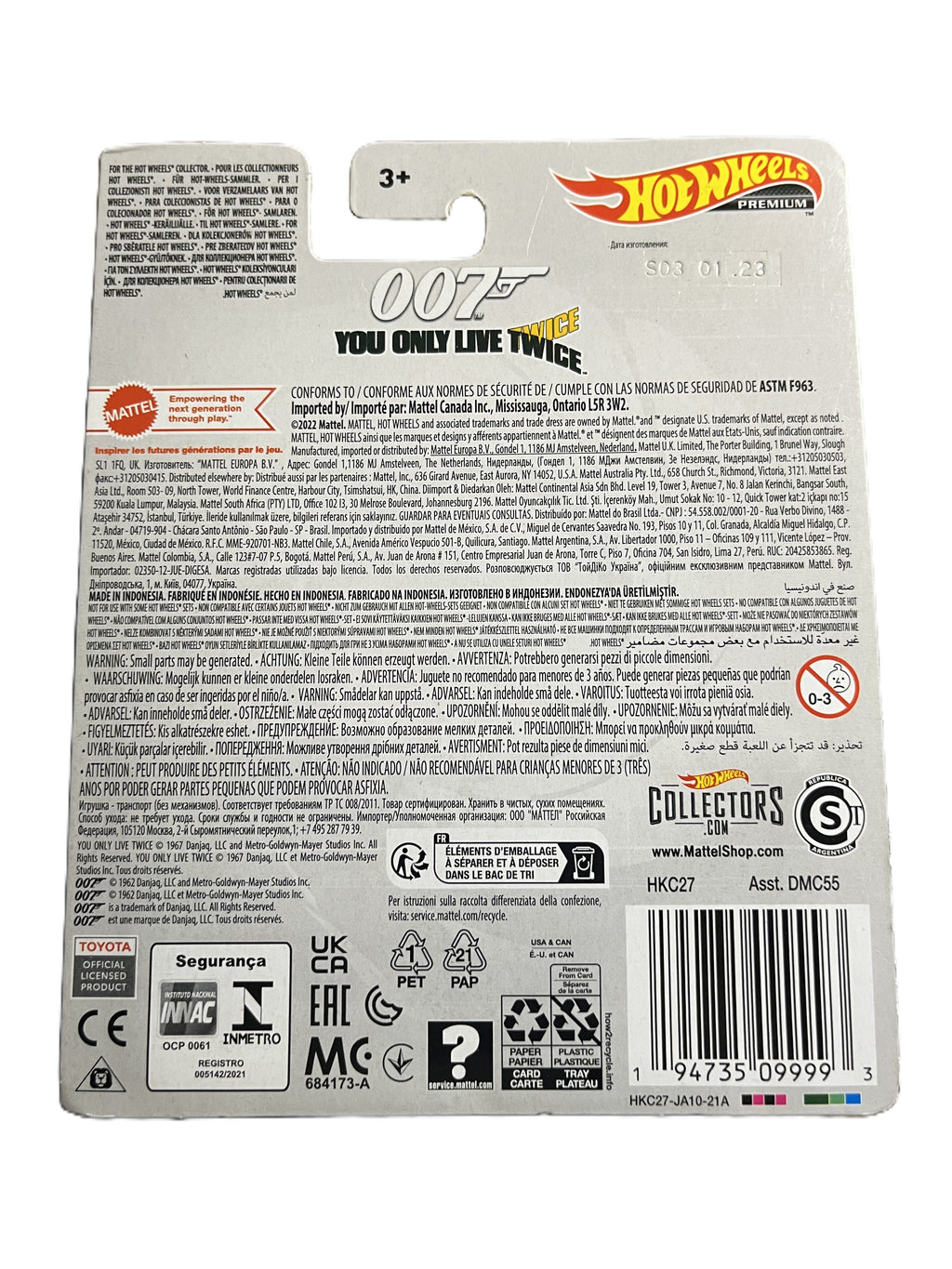 Hot Wheels HKC27 - Toyota 2000GT Roadster - 007 You only live Twice - Premium