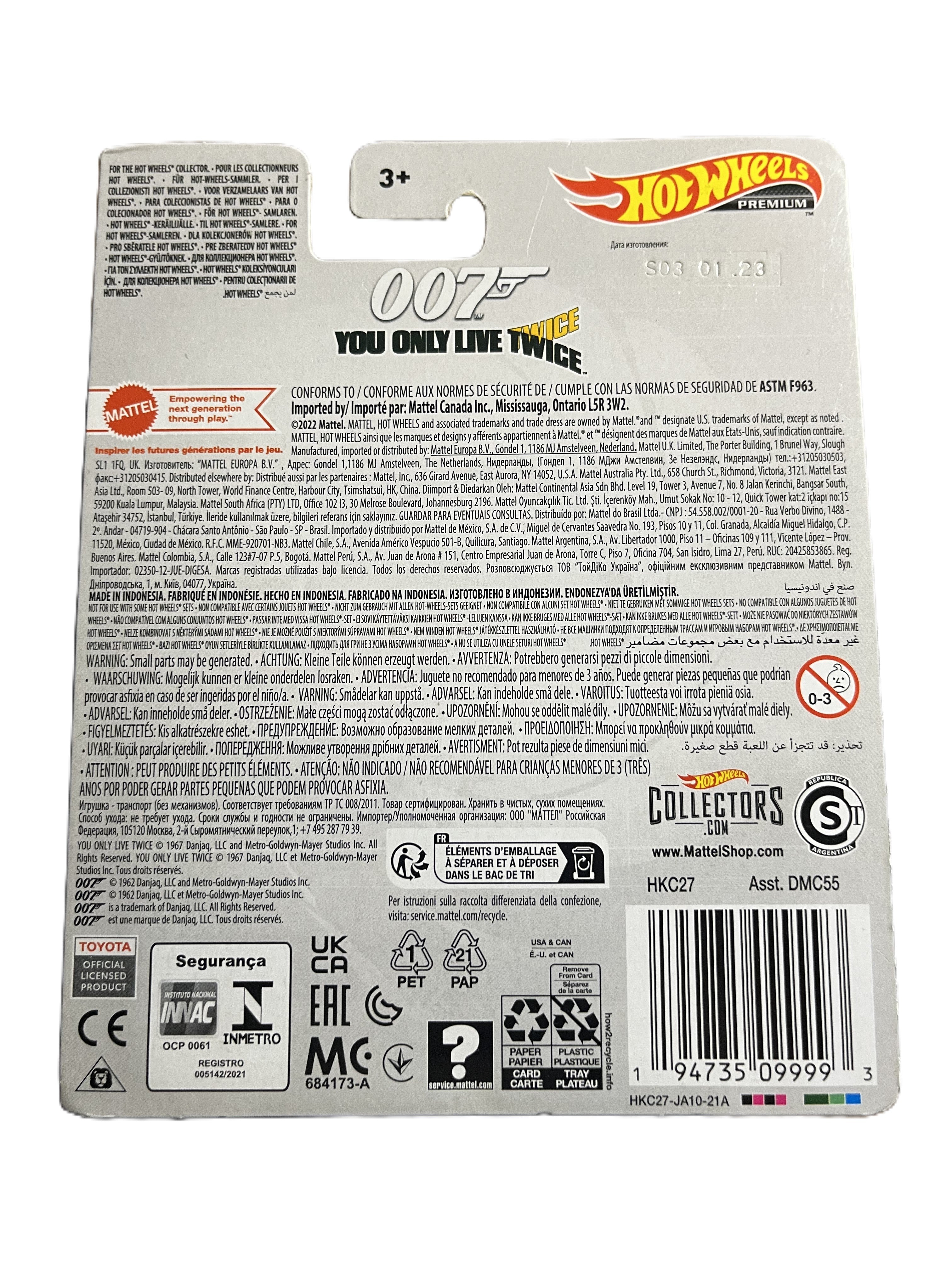 Hot Wheels HKC27 - Toyota 2000GT Roadster - 007 You only live Twice - Premium