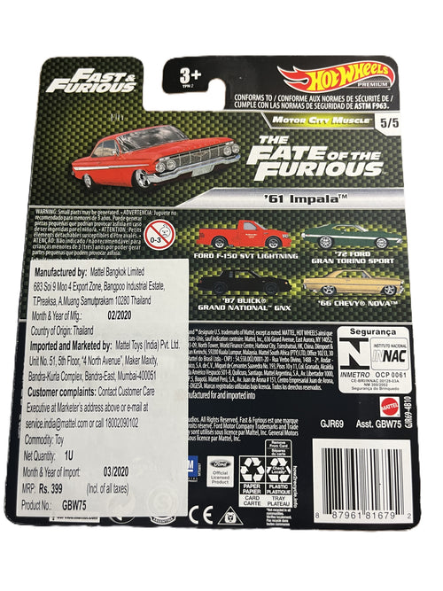 Hot Wheels GJR69 - 61 Impala - Fast & Furious - Motor City Muscle 5/5 - Premium