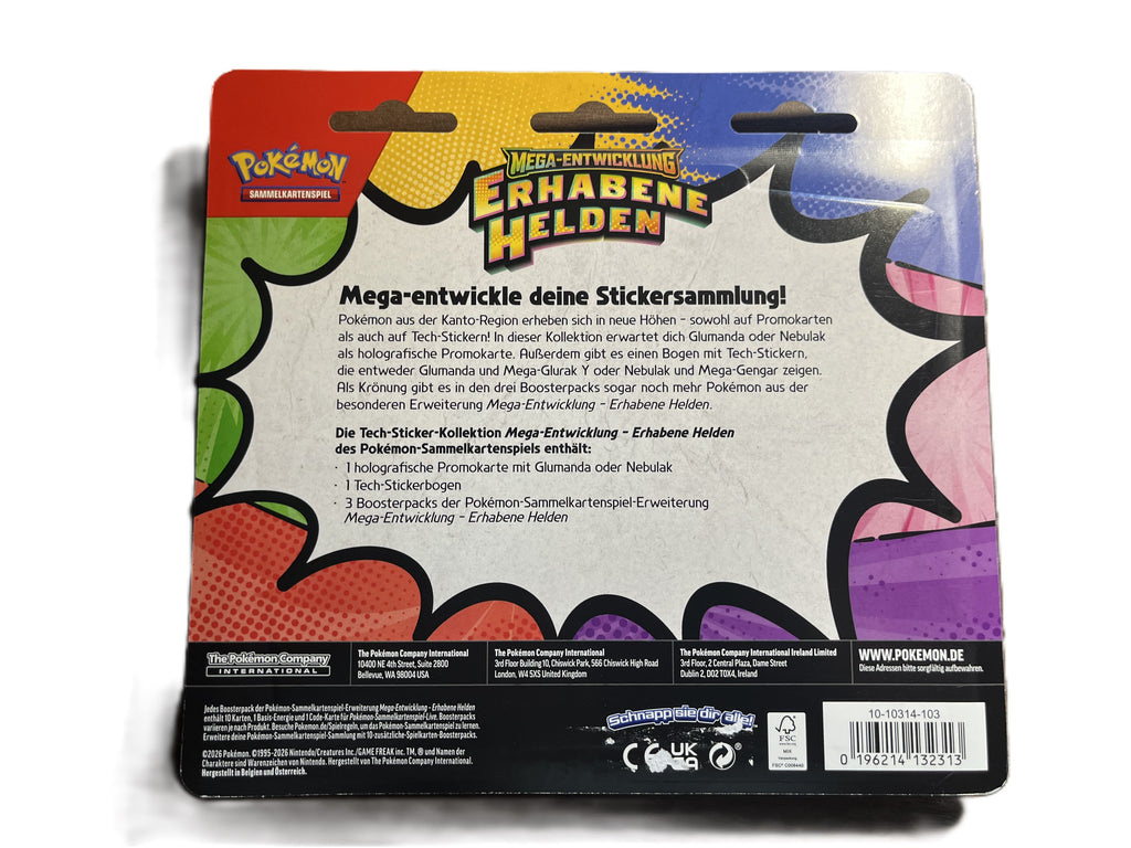 Pokemon - Mega-Entwicklung Erhabene Helden Tech-Sticker-Kollektion Glumanda - Deutsch