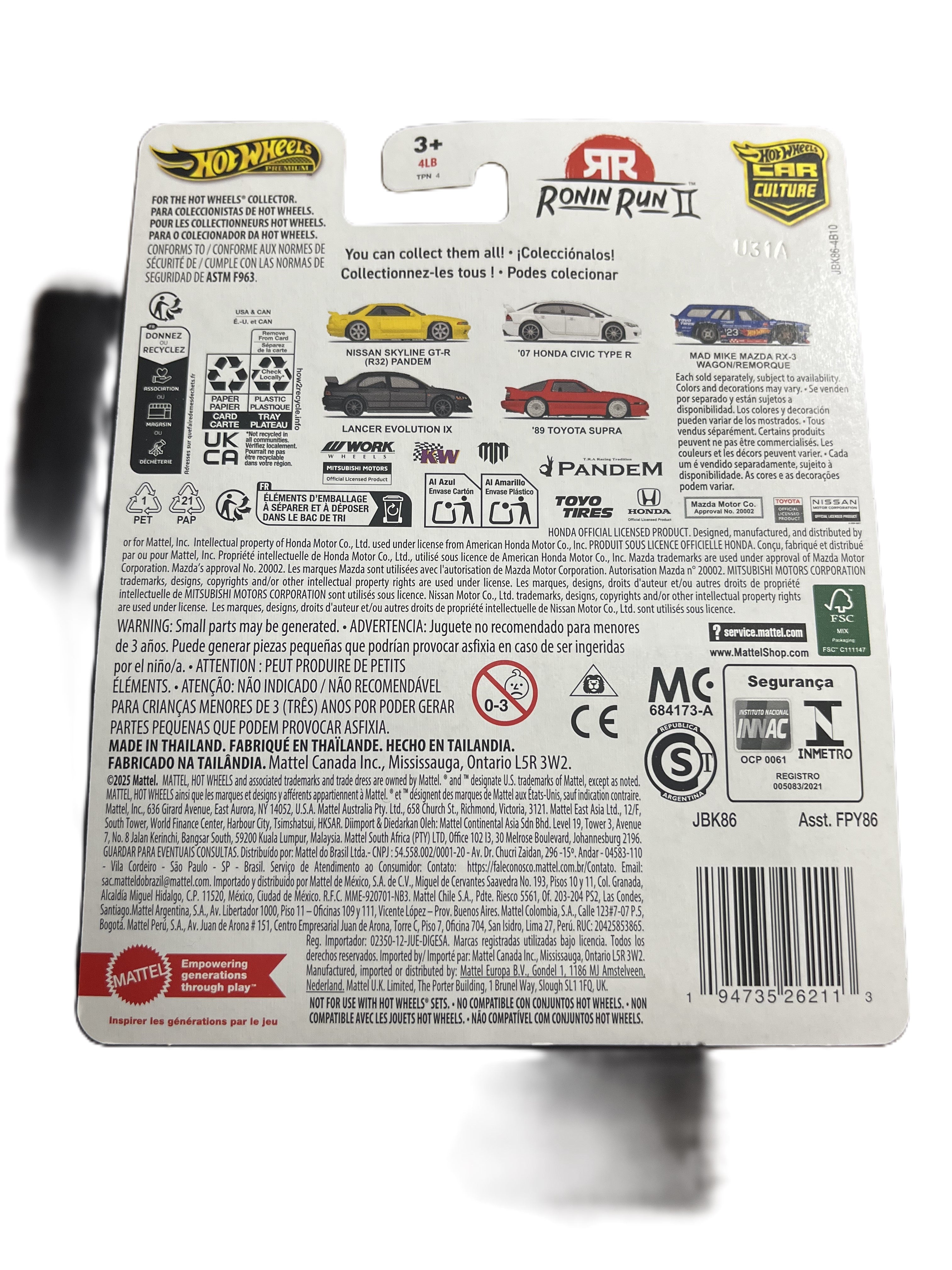 Hot Wheels JBK86 - Lancer Evolution IX - Ronin Run II 4/5 - Premium