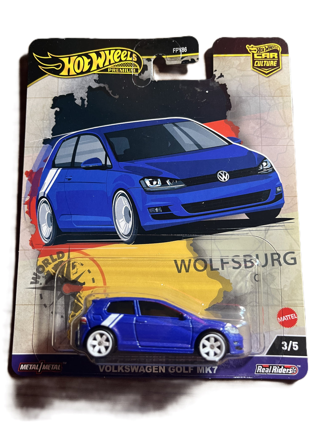 Hot Wheels HRV79 - Volkswagen Golf MK7 - World Tour 3/5 - Premium