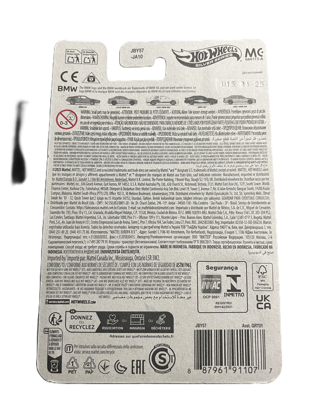 Hot Wheels JBY57 - BMW M4 - BMW 4/5 - long Card - silver Series