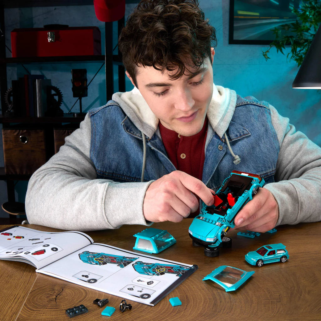 Mattel Brick Shop JHF62, Hot Wheels Custom ’90 Honda Civic Ef Bauspielzeugset (248 Teile), Für Sammler